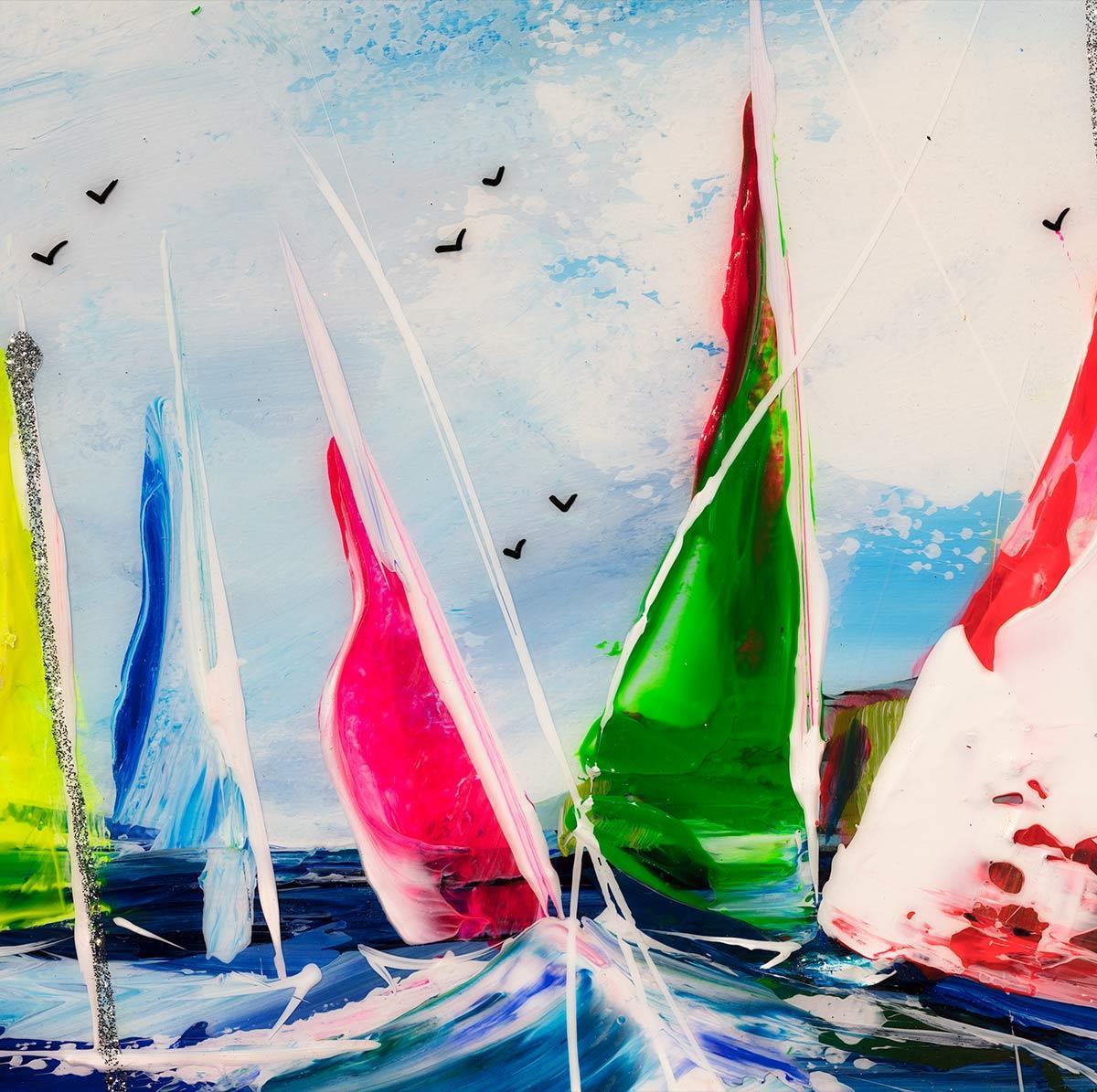 Original 'A Day On The Yacht' Painting - Premium Nautical Wall Art for Home & Office Decor | Perfect for Beach Houses, Living Rooms & Coastal Themed Spaces