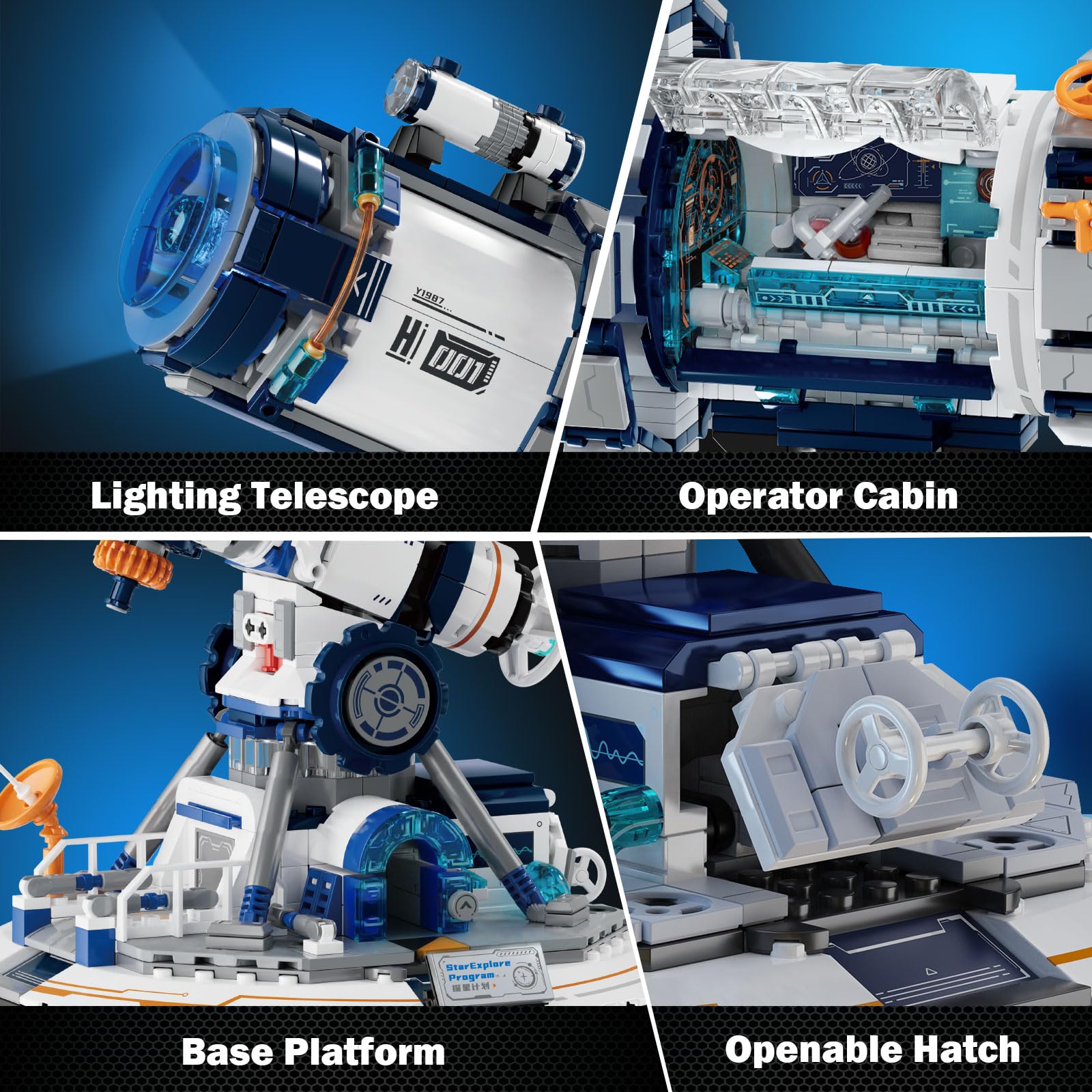 JMBricklayer 70009 Space Telescope Building Kit for Adults & Teens - 995PCS STEM Educational Model with LED Lights - Cool Astronomy Gift for Space Lovers & Kids Ages 8+ - Perfect for Home Decor, Science Projects & Space Exploration Enthusiasts