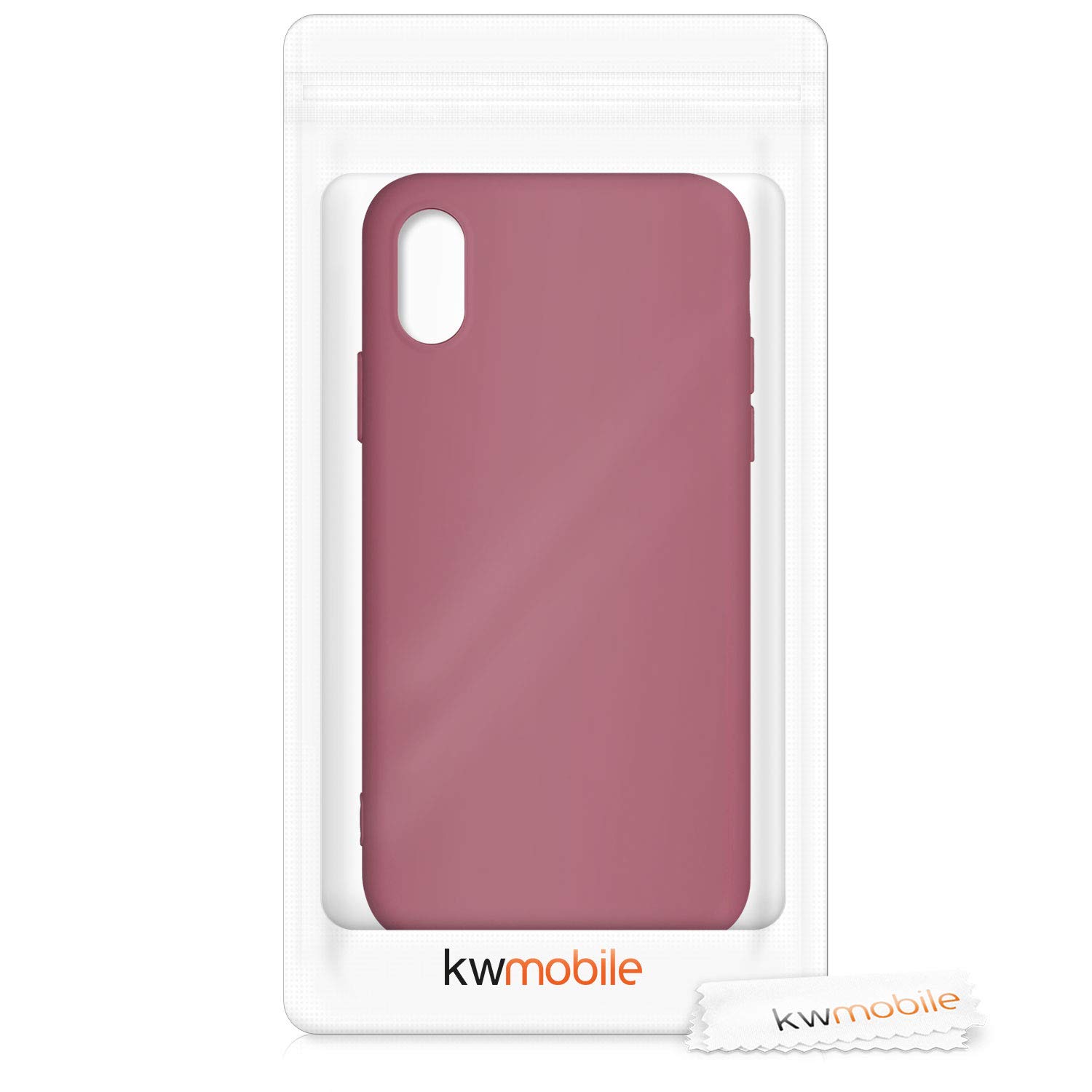 kwmobile Slim Protective TPU Silicone Phone Case Compatible with Apple iPhone Xs - Dark Rose | Shockproof Cover for Everyday Use, Work & Travel