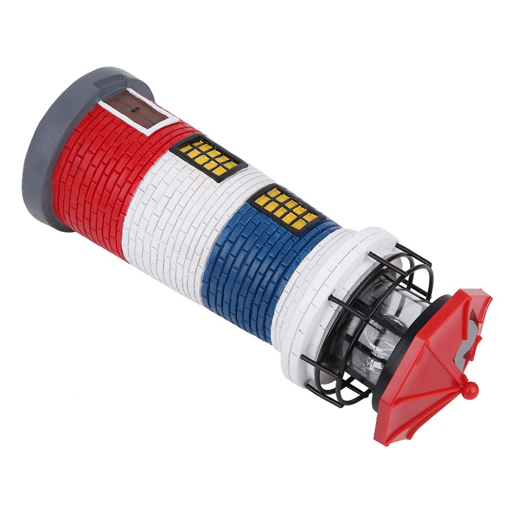 Omabeta LED Solar Powered Lighthouse Statue - Outdoor Rotating Garden Light for Yard, Lawn & Patio Decor - Waterproof Solar Lighthouse Lamp in Red, Blue & White - Perfect for Pathway, Landscape & Backyard Lighting