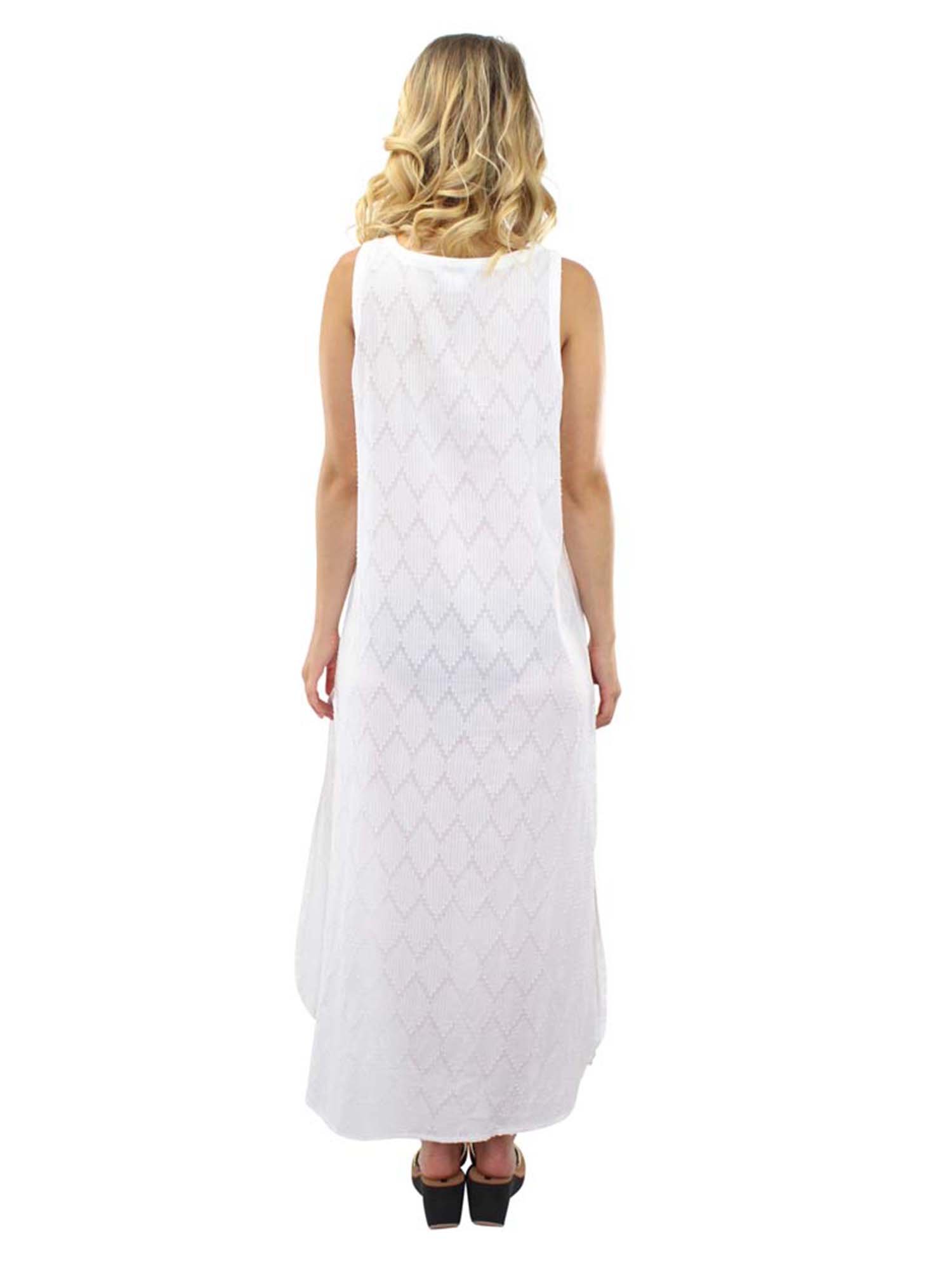 White Chevron Cover Up Dress for Women - Beachwear, Poolside, Summer Vacation & Resort Outfit