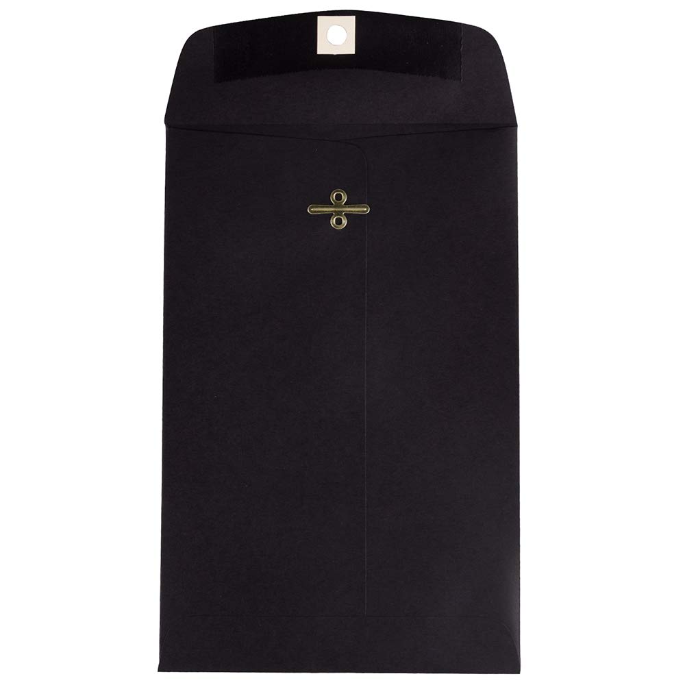 JAM PAPER 6 x 9 Inches Open End Catalog Envelopes with Clasp Closure - Black - Bulk Pack of 250/Box - Perfect for Business Mailings, Invoices, and Document Storage