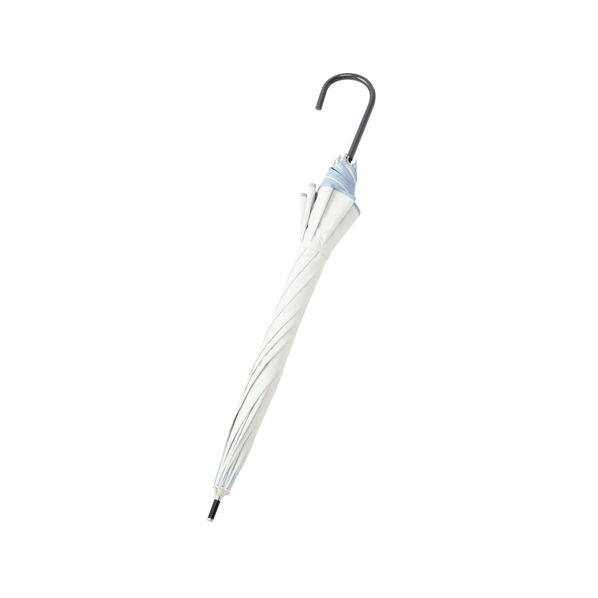 50cm White Blackout Piping Long Umbrella for Outdoor Rain Protection - Perfect for Walking, Commuting, and Travel