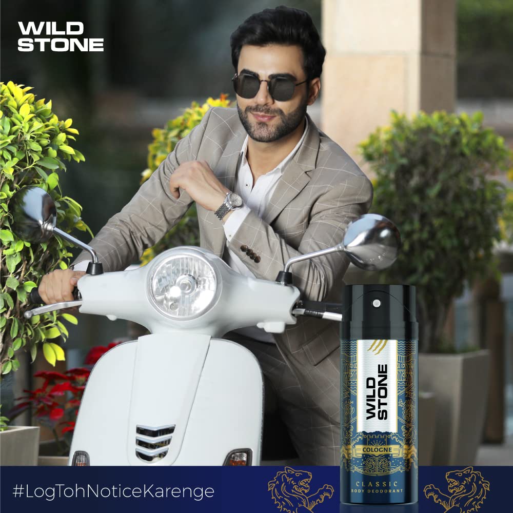 Wild Stone Classic Cologne & Beyond Deodorant for Men - Long Lasting Fragrance, 225ml + 150ml Twin Pack | Fresh Scent for Daily Use, Gym & Office