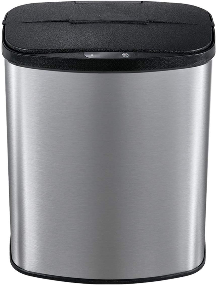 BYCDD Smart Induction Trash Can - Automatic Touchless Stainless Steel Kitchen Waste Bin with Clamshell Lid for Indoor/Outdoor Use - Perfect for Home, Office, and Restaurant Hygiene