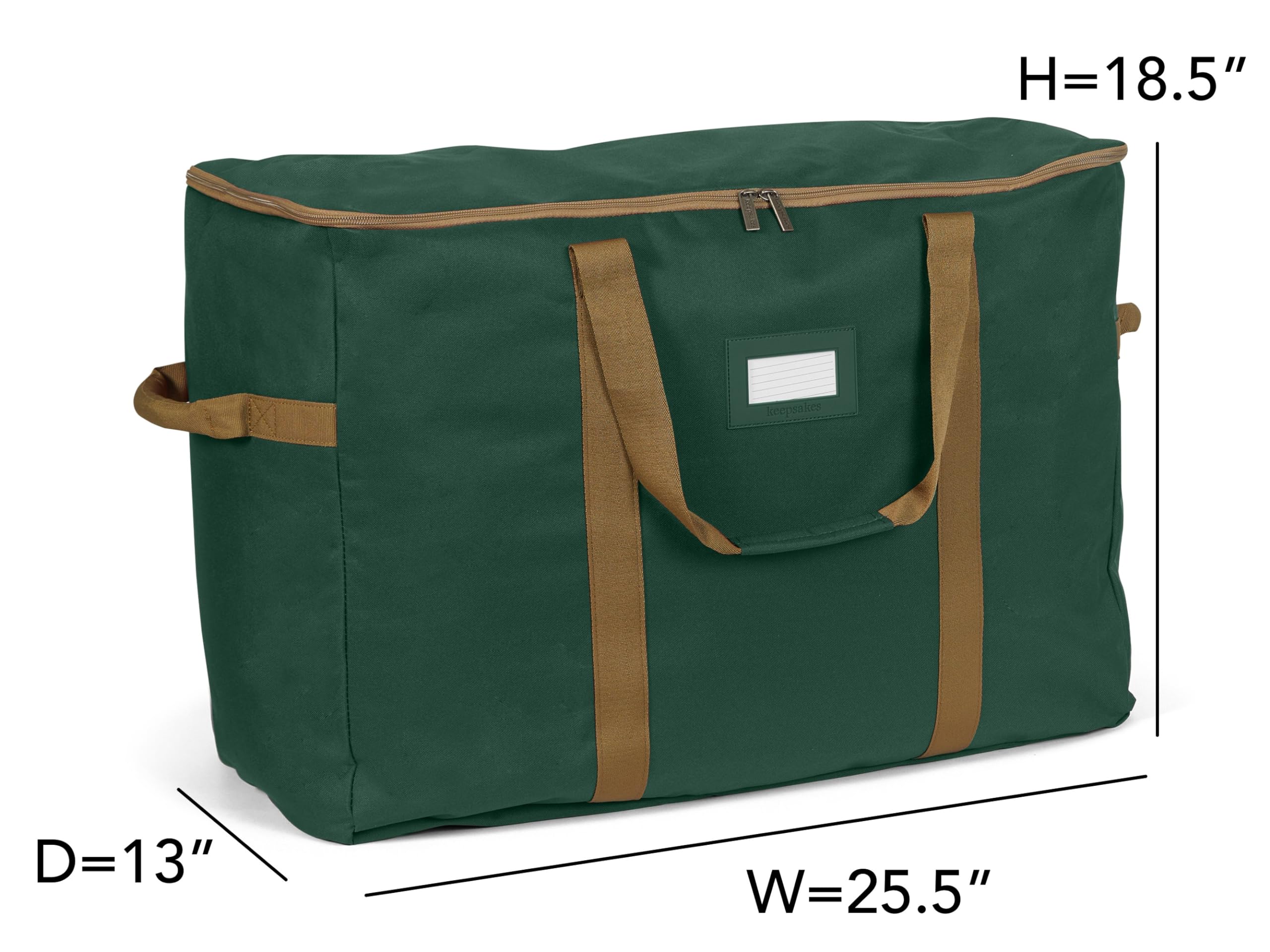 Covermates Keepsakes Adjustable Ornament Storage Bag with Carrying Handles & Padded Protection - Holiday Decoration Organizer for Christmas Tree Ornaments (Green) - Perfect for Seasonal Storage & Home Organization