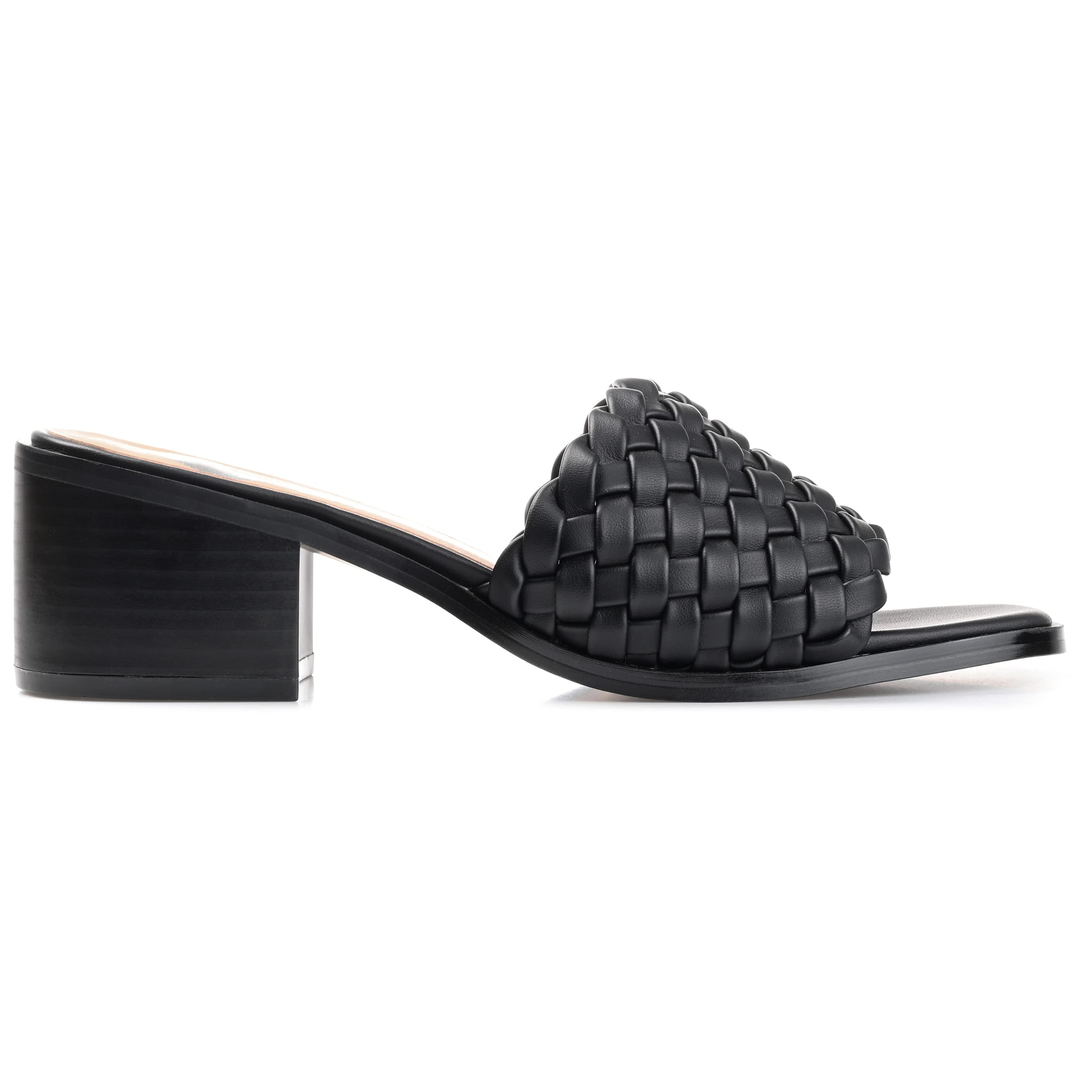 Brinley Co. Women's Open Toe Slip-On Mule Sandals - Black Size 6 Medium (US) - Comfortable Casual Shoes for Summer, Beach, and Everyday Wear