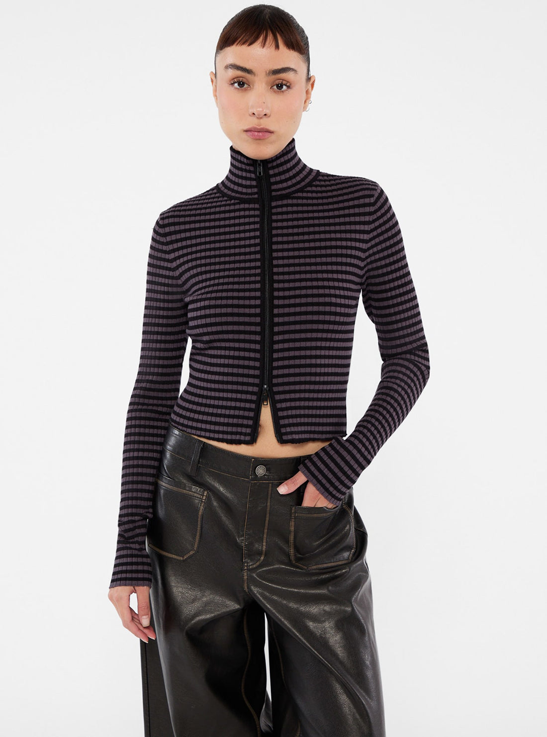 Guess Originals Black Stripe Sweater for Women - Soft Cotton Pullover with Classic Stripes | Perfect for Casual Outfits, Office Wear & Weekend Getaways