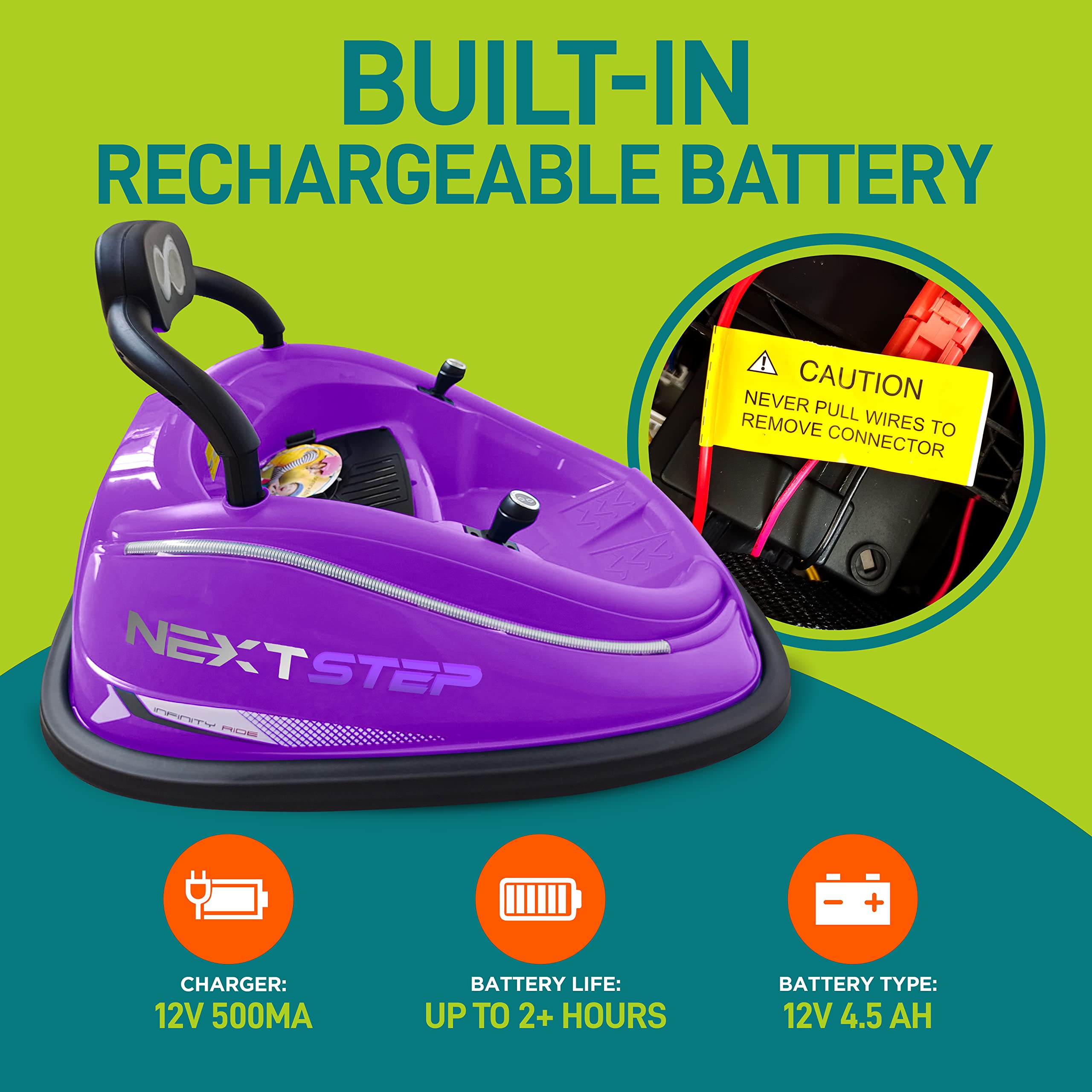 SereneLife 12V Electric Bumper Car for Kids Ages 3-8 | Remote Control, 360° Spinning, LED Lights & Safety Belt | Indoor/Outdoor Ride-On Toy for Birthday & Playground Fun
