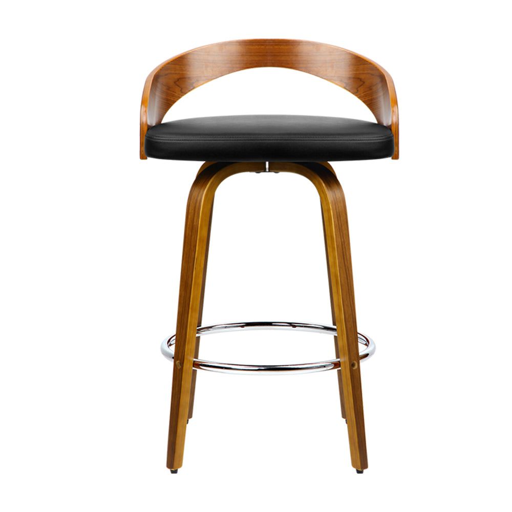 4 Bar Stools with Swivel Seat & Curved Backrest - Modern Kitchen Island & Breakfast Nook Seating for Home & Restaurant