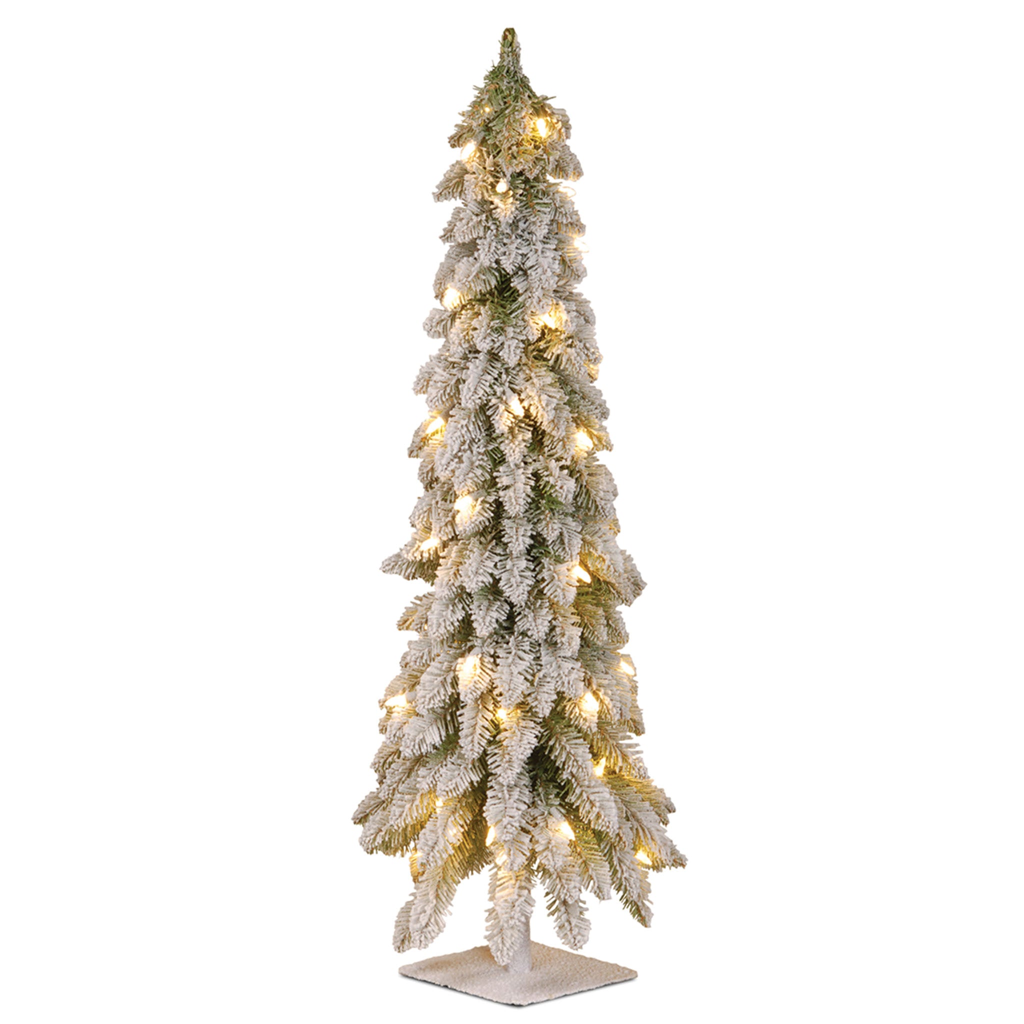 3 ft Pre-Lit Snowy Downswept Artificial Christmas Tree with Clear LED Lights - Perfect for Home Holiday Decor, Office Party & Winter Festival Decoration