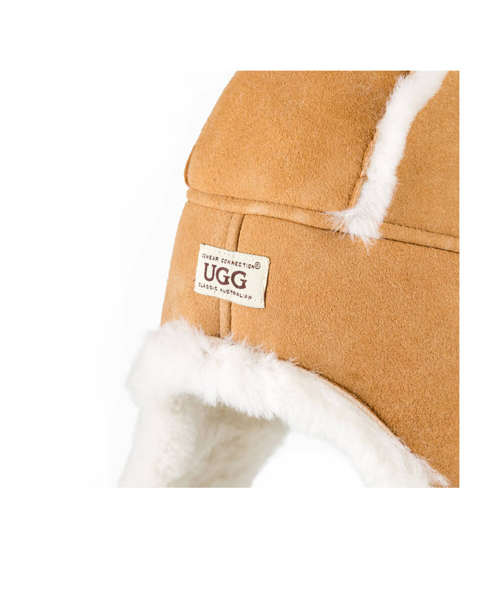 UGG Button Aviator Hat for Women - Winter Fleece Lined Pilot Cap with Ear Flaps - Cozy Cold Weather Accessory for Outdoor Activities, Skiing & Snowboarding