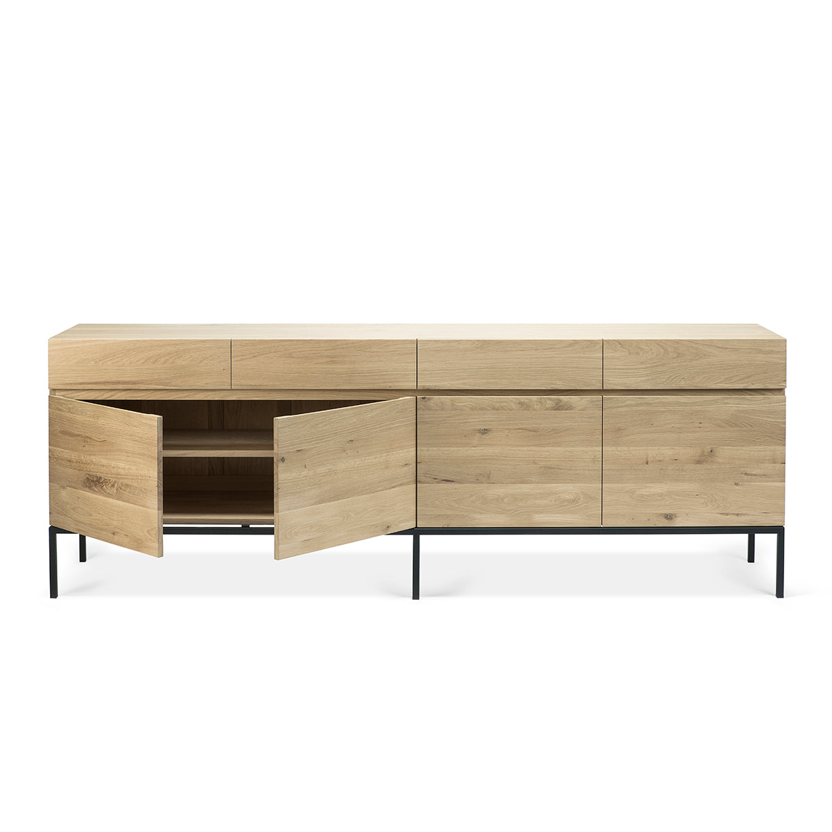 Stylish Ligna 4-Door Sideboard Buffet Cabinet - Modern Storage Solution for Dining Room, Living Room & Entryway