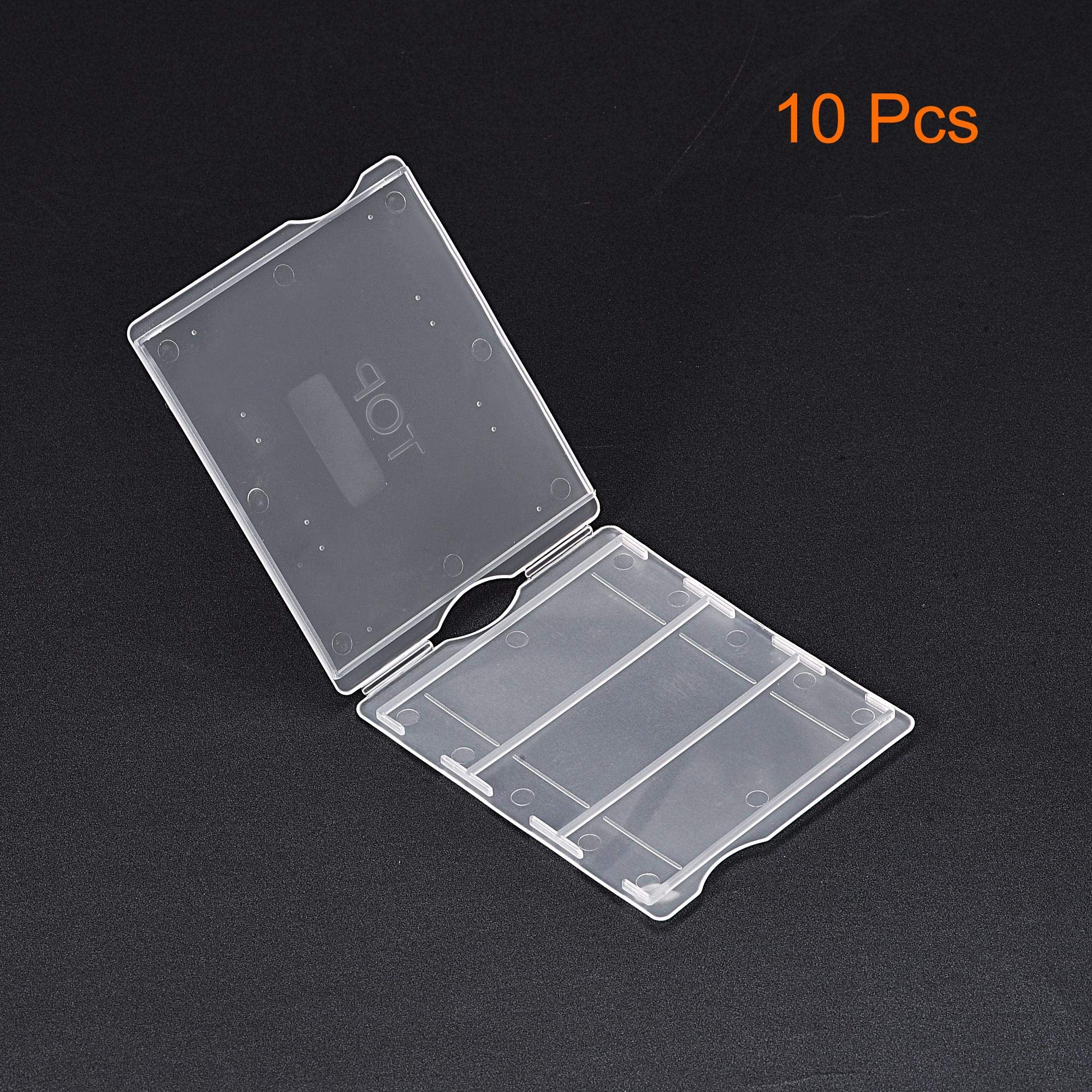 uxcell 3-Slot Microscope Slide Storage Box - Clear ABS Plastic Case Holds 75x25mm Standard Slides (10 Pack) - Perfect for Lab Organization & Specimen Protection