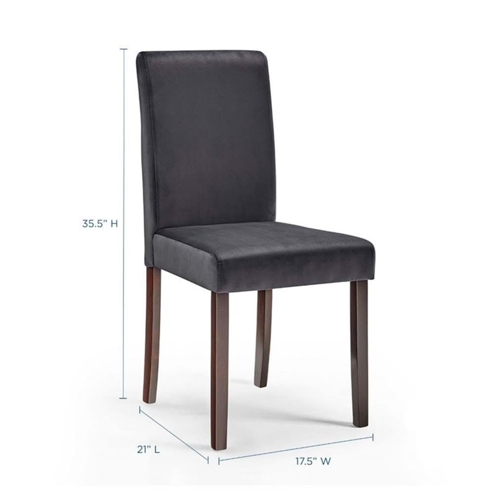 Modway Prosper Upholstered Velvet Dining Chairs Set of 2 - Modern Gray Velvet Side Chairs for Dining Room, Kitchen, Breakfast Nook & Home Decor