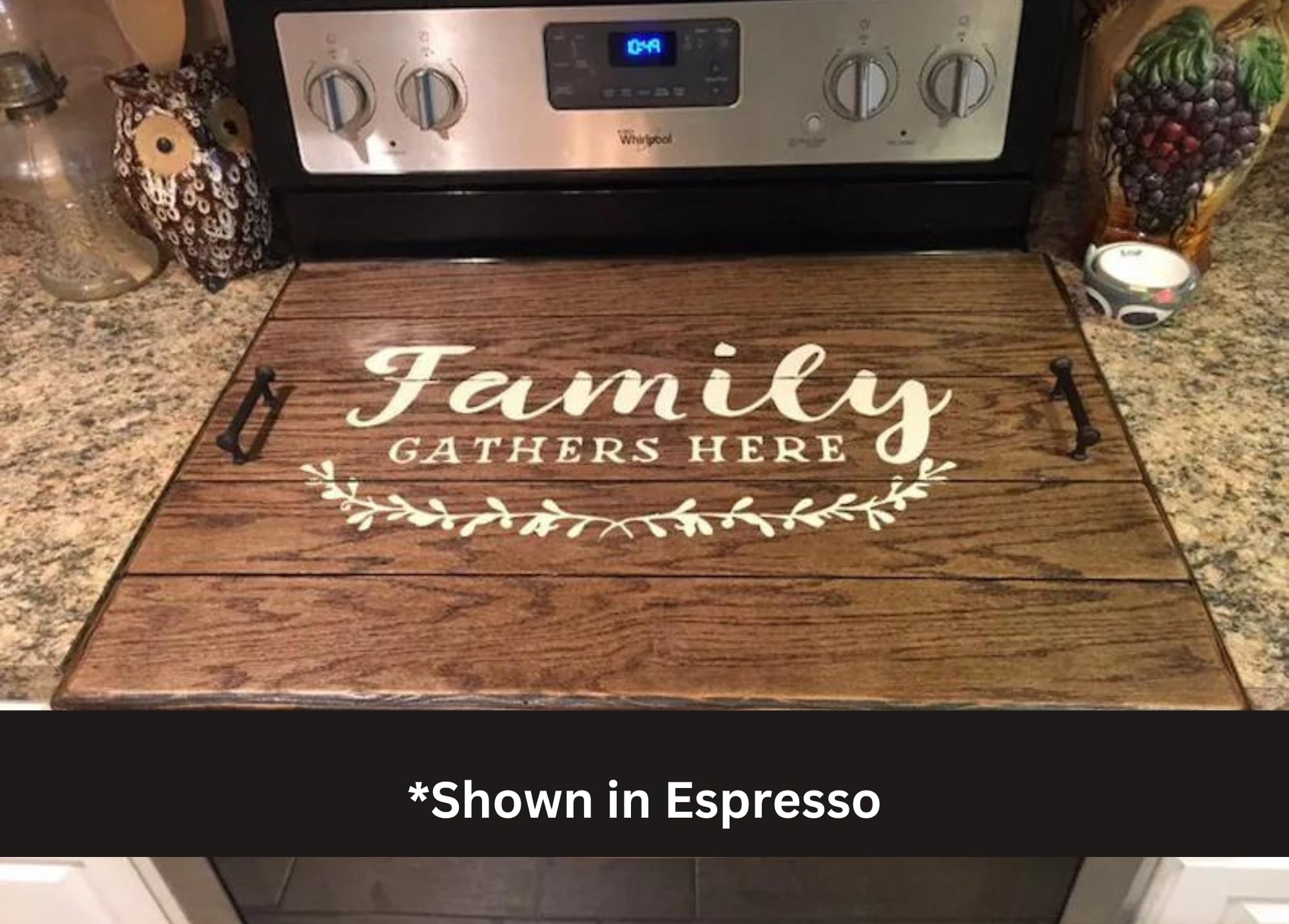 **Farmhouse Style Wooden Noodle Board & Stove Cover for Electric Stovetop – Perfect for Cooking, Serving, and Holiday Gifts**
