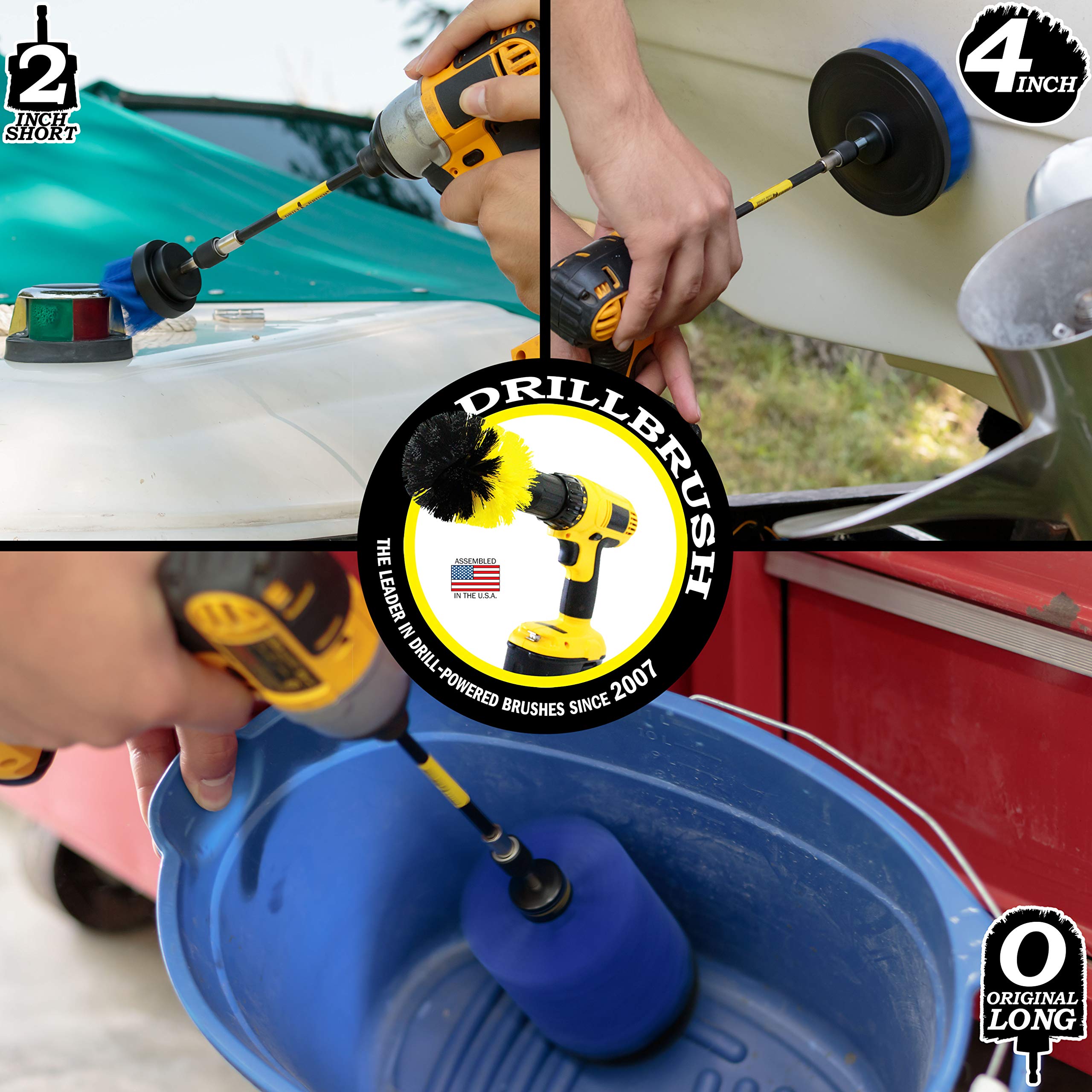 Premium Aquatic Cleaning Brush Set - Medium Stiffness Blue Brushes with Long Reach Extension - Fish Tank, Aquarium, Boat & Hull Cleaning Kit - Durable Scrub Brushes for Home & Marine Use - Perfect for Glass Tanks, Decks & Watercraft Maintenance
