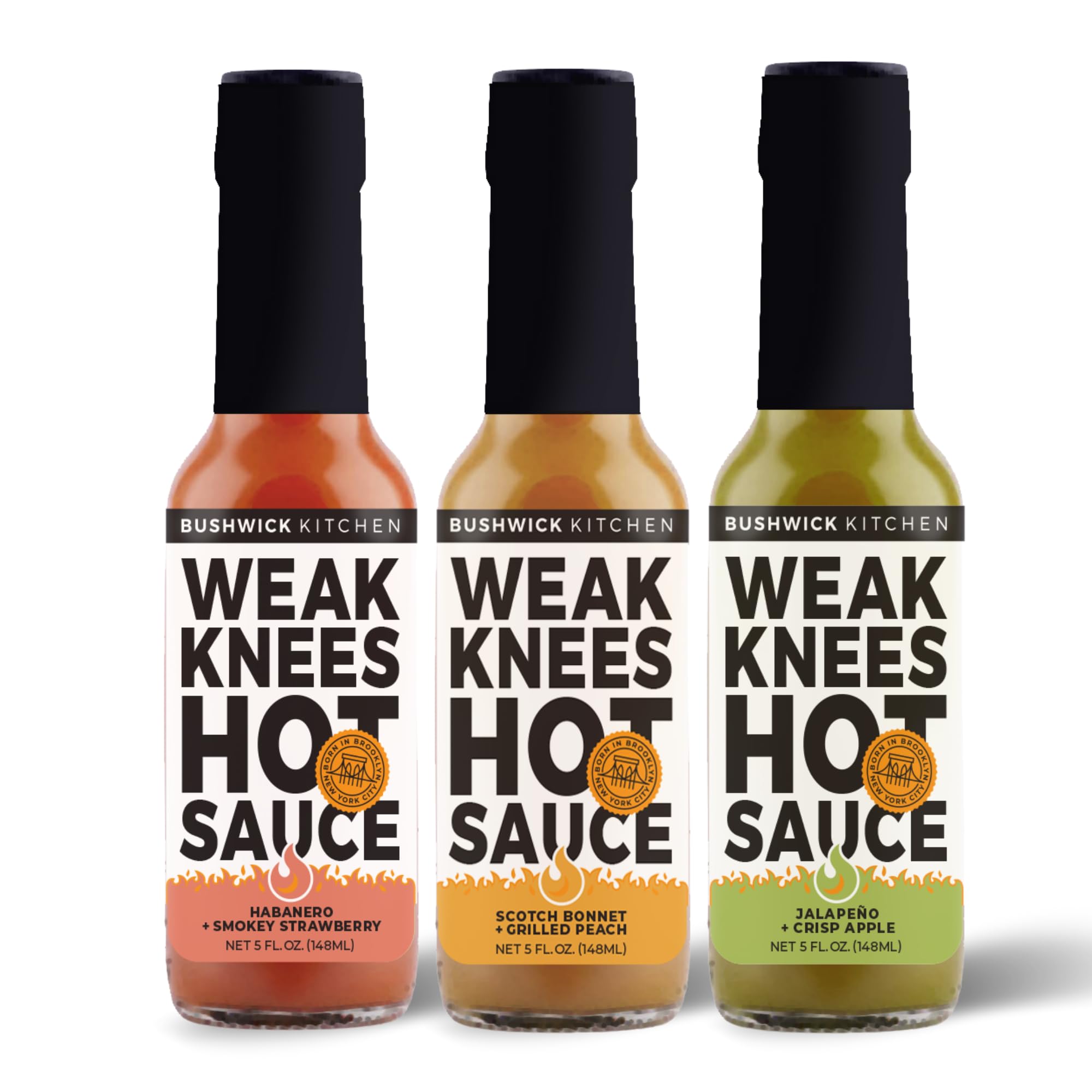 Hot Sauce Gift Set - Variety Pack of 3 Spicy Fruit Flavors (Apple, Peach, Strawberry) with Recipes & Premium Packaging - Perfect for BBQ, Tacos, Wings & Foodie Gifts