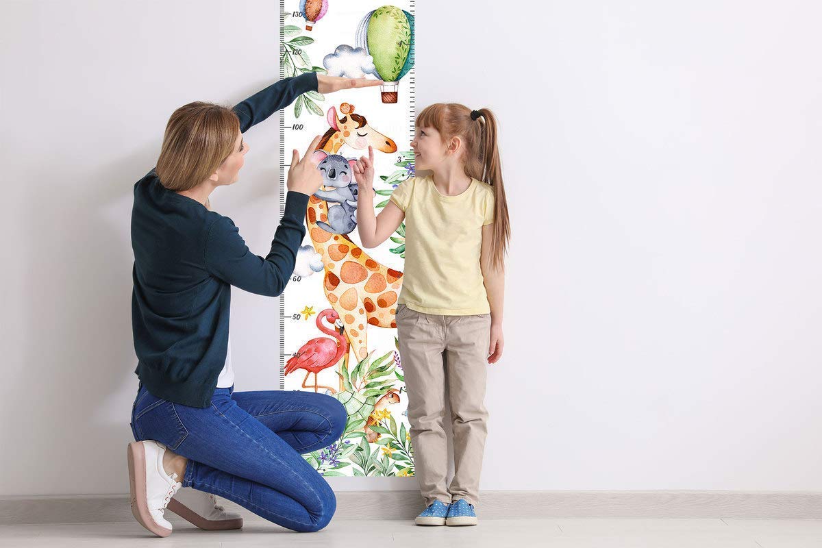 Murwall Tropical Safari Animal Baby Growth Chart Wall Decal - Removable Height Measurement Sticker for Nursery & Kids Room Decor (Perfect for Baby Showers & Birthday Gifts)