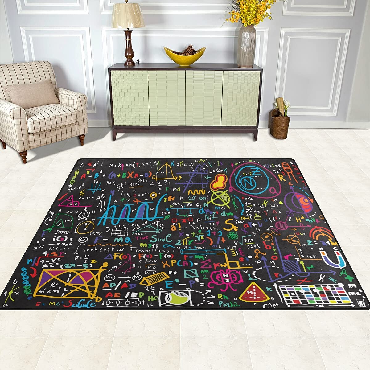 ALAZA Educational Math & Science Area Rug for Kids - 5'3