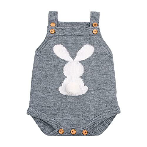 Easter Bunny Overalls- Gray