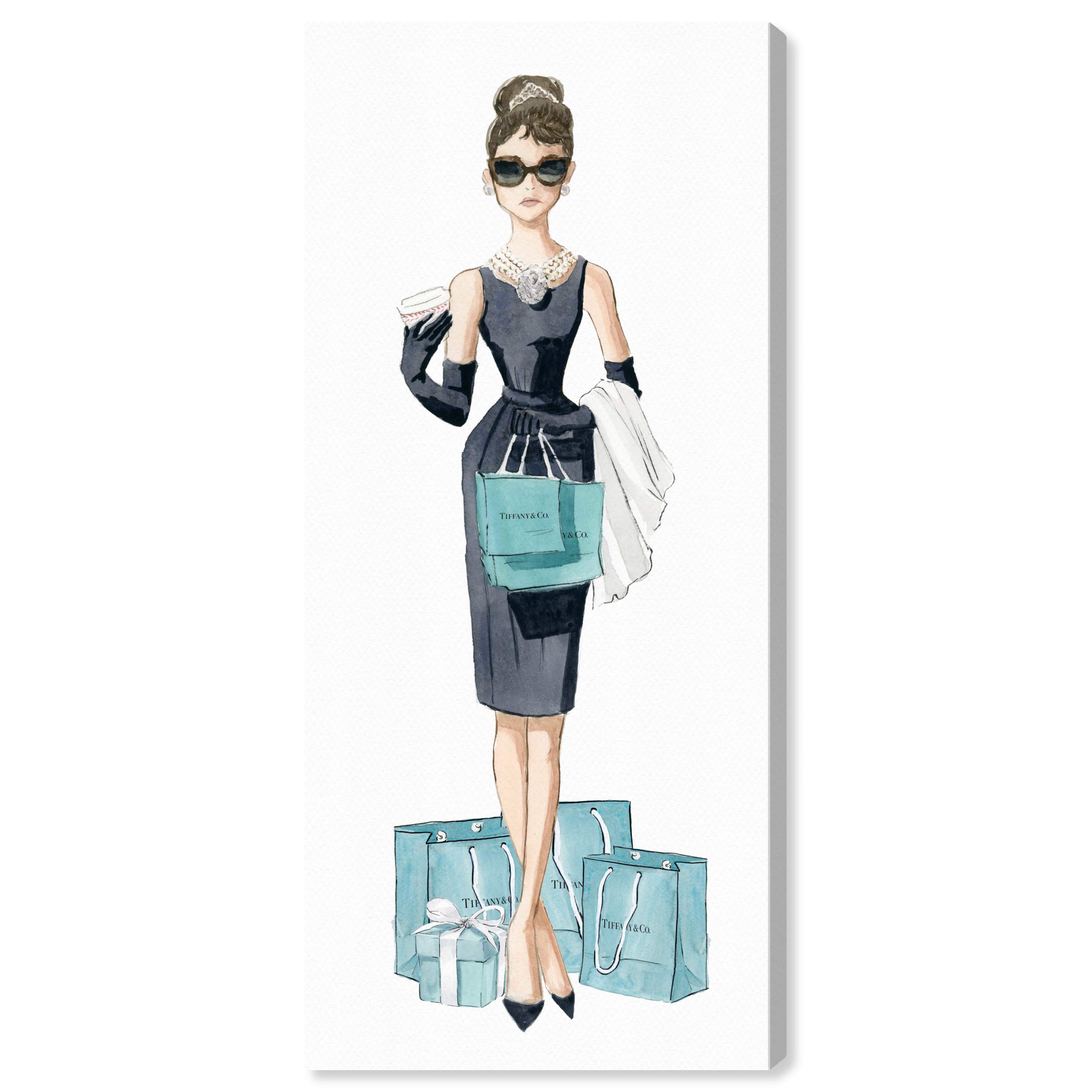 Oliver Gal Artist Co. 'Teal Dream' Fashion Glam Wall Art Canvas Print - 16x36 Inch Blue & Black Home Decor for Living Room, Bedroom & Office
