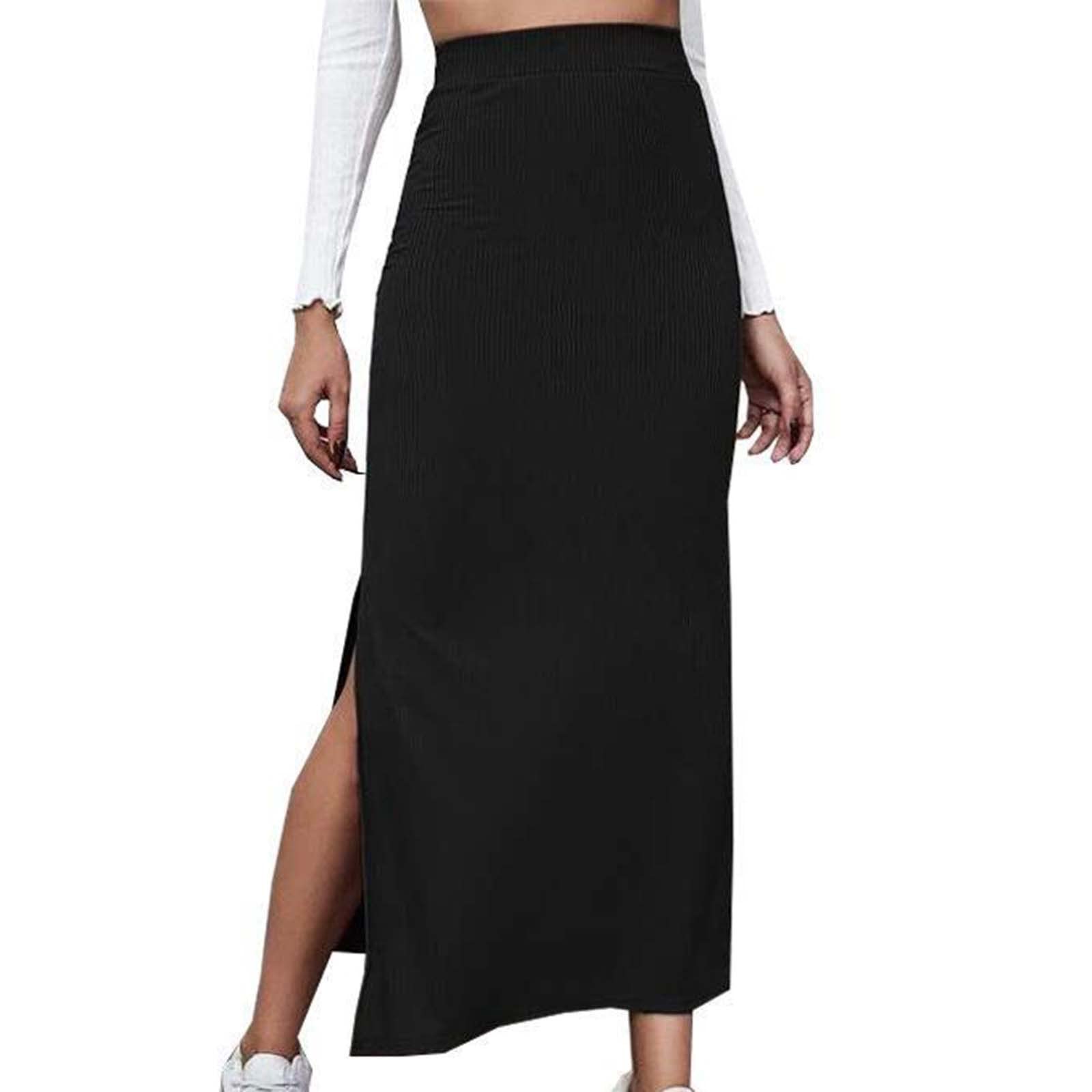 Women's Maxi Long Ribbed Wrap Skirt with Slit - Criss Cross Pencil Skirt for Women 2024 Y2K Fashion | Perfect for Casual, Office, and Party Wear