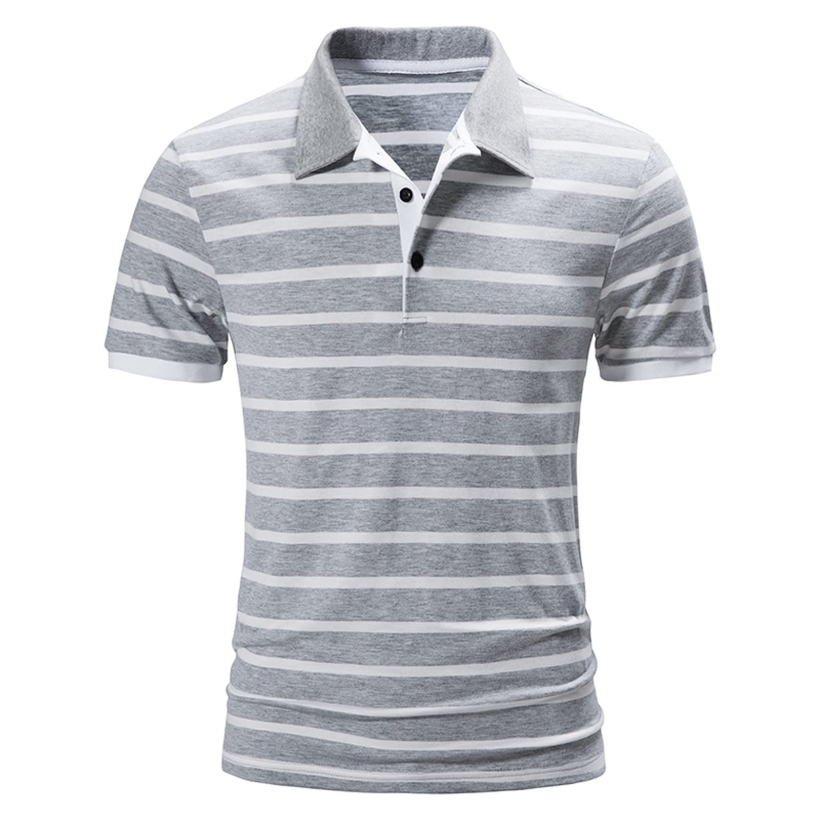 Men's Golf Polo Shirt - Short Sleeve Muscle Fit Business Casual Cotton Shirt for Golf & Office Wear | Breathable & Comfortable for Sports, Work & Outdoor Activities