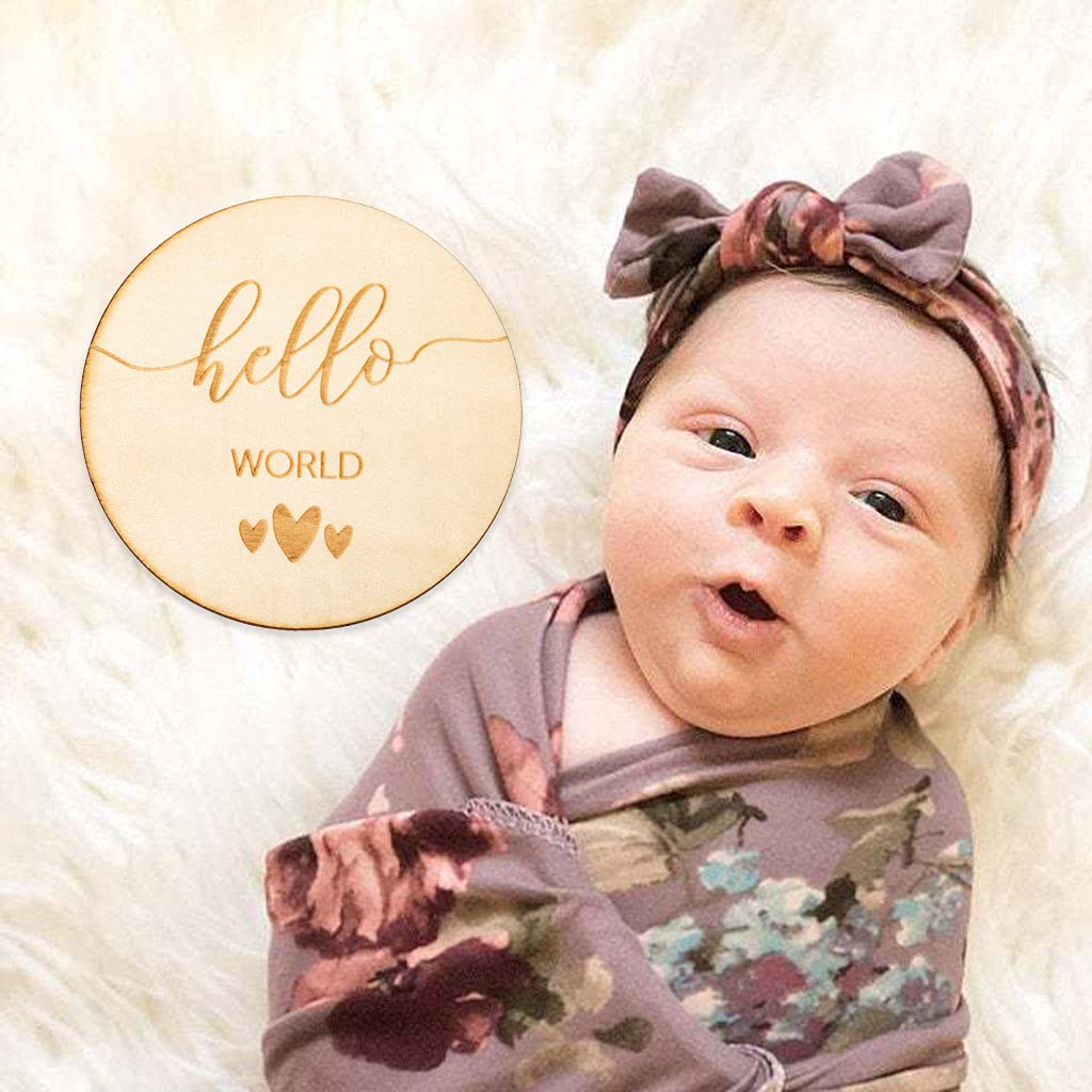 ROYALEAD Baby Milestone Cards - 12 Printed Monthly Disc Signs for Newborn Photo Props & Birth Announcement Cards - Perfect for Baby Shower Gifts & Monthly Photo Shoots
