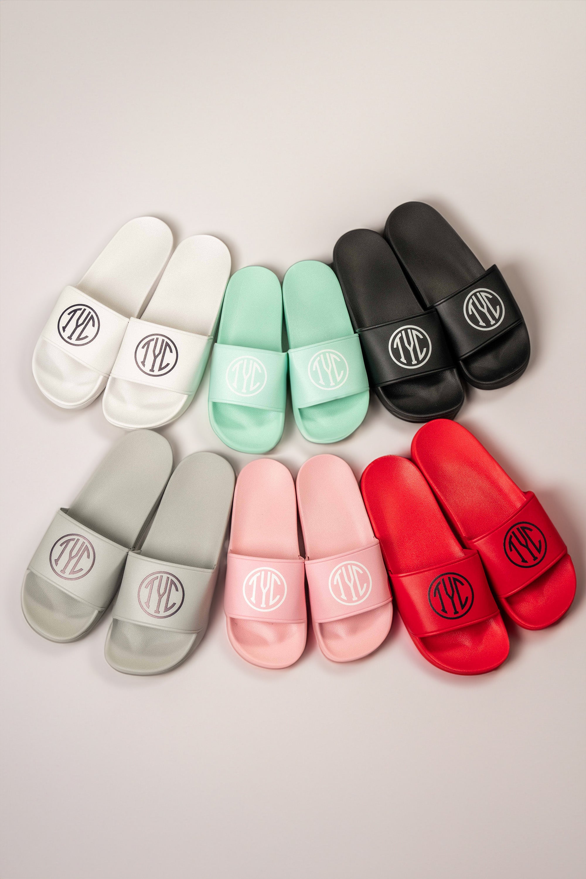TYC Slides - Pink & White Women's Summer Sandals for Beach, Pool, and Casual Wear