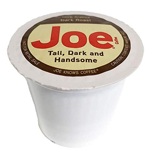 JOE KNOWS COFFEE Tall Dark and Handsome Blend - Recyclable Plastic Single Serve Coffee Pods for Keurig & Other Brewers - Perfect for Home, Office & Travel