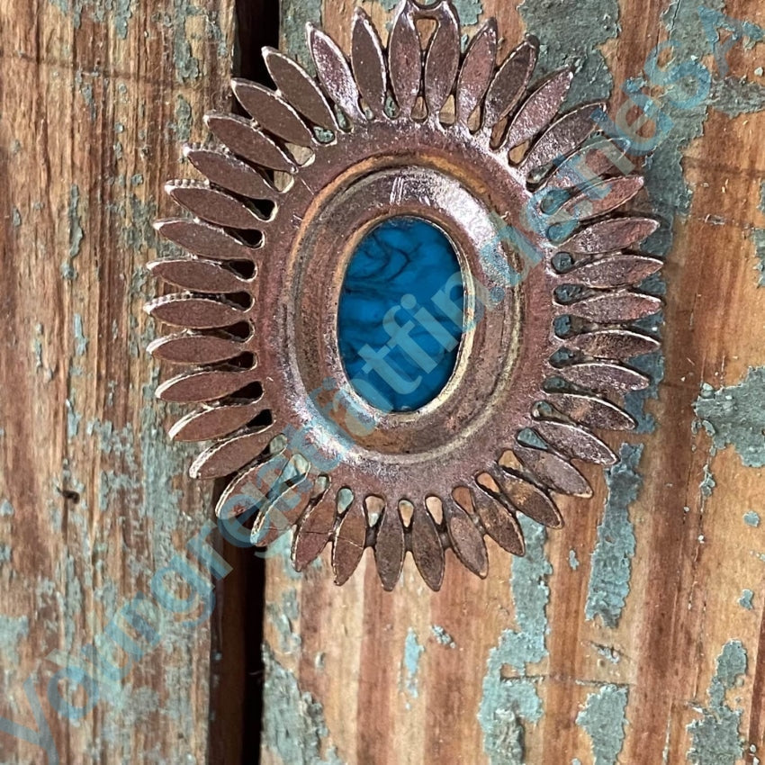 Vintage Costume Faux Turquoise Rosette Necklace for Women - Boho Chic Jewelry for Parties, Weddings & Everyday Wear