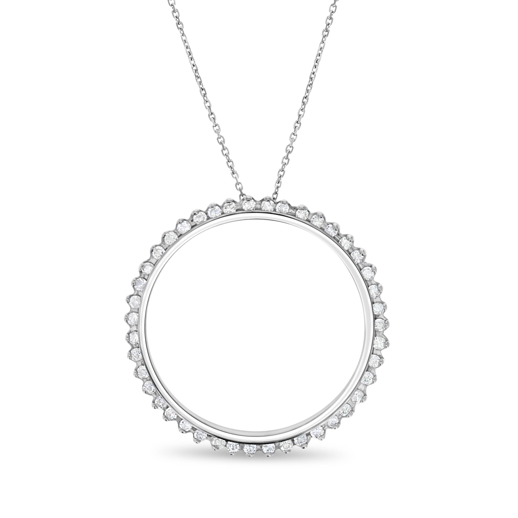 1 CT Circle of Life Diamond Pendant Necklace in 14k White Gold - Perfect for Anniversaries, Weddings & Special Occasions