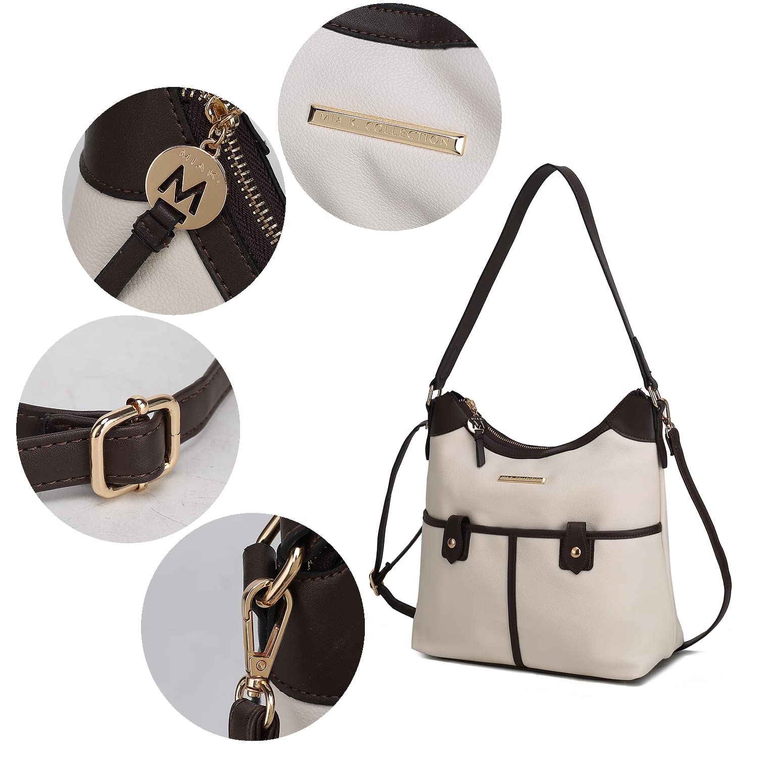MKF Collection Women's Vegan Leather Shoulder Bag - Crossbody Purse & Top Handle Hobo Tote for Work, Travel & Everyday Use | Fashionable & Durable Handbag