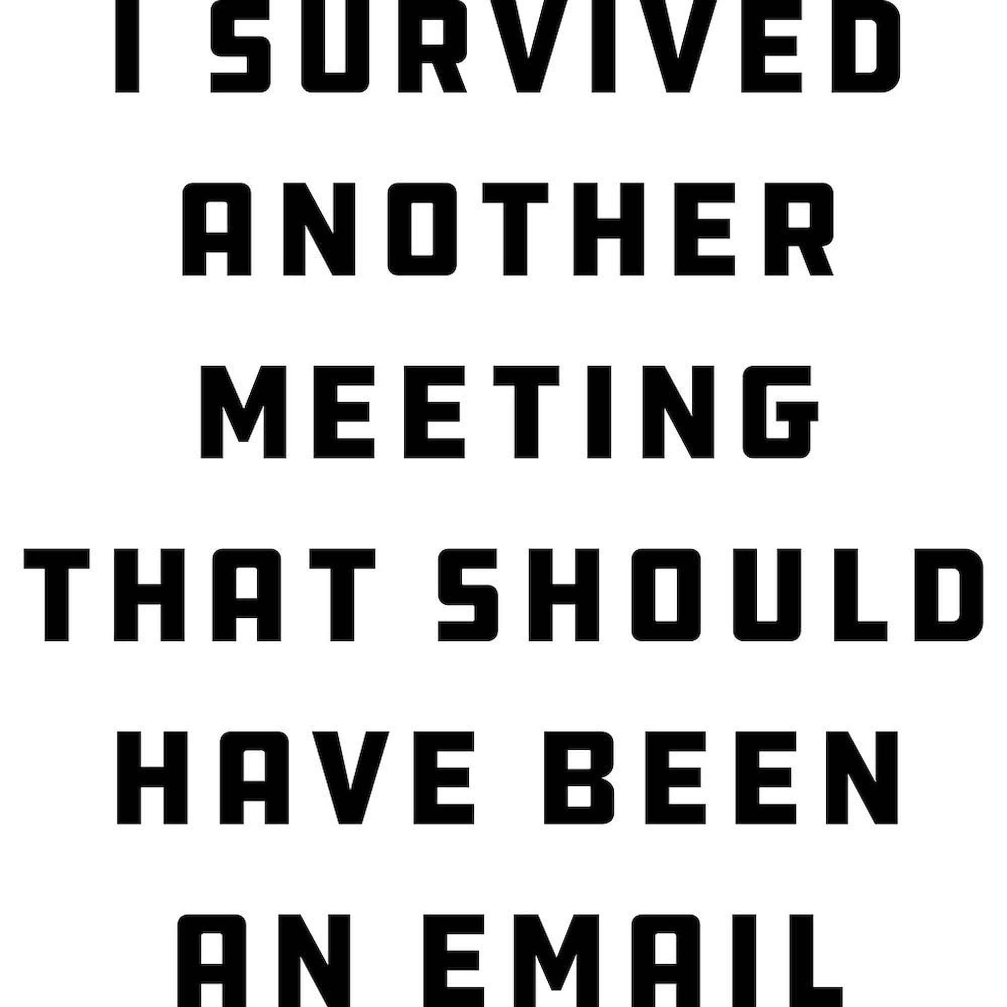 I Survived Another Meeting 20 oz Ceramic Coffee Mega Mug - Funny Office Gift for Coworkers & Boss - Large Insulated Coffee Cup for Work, Meetings & Office Humor