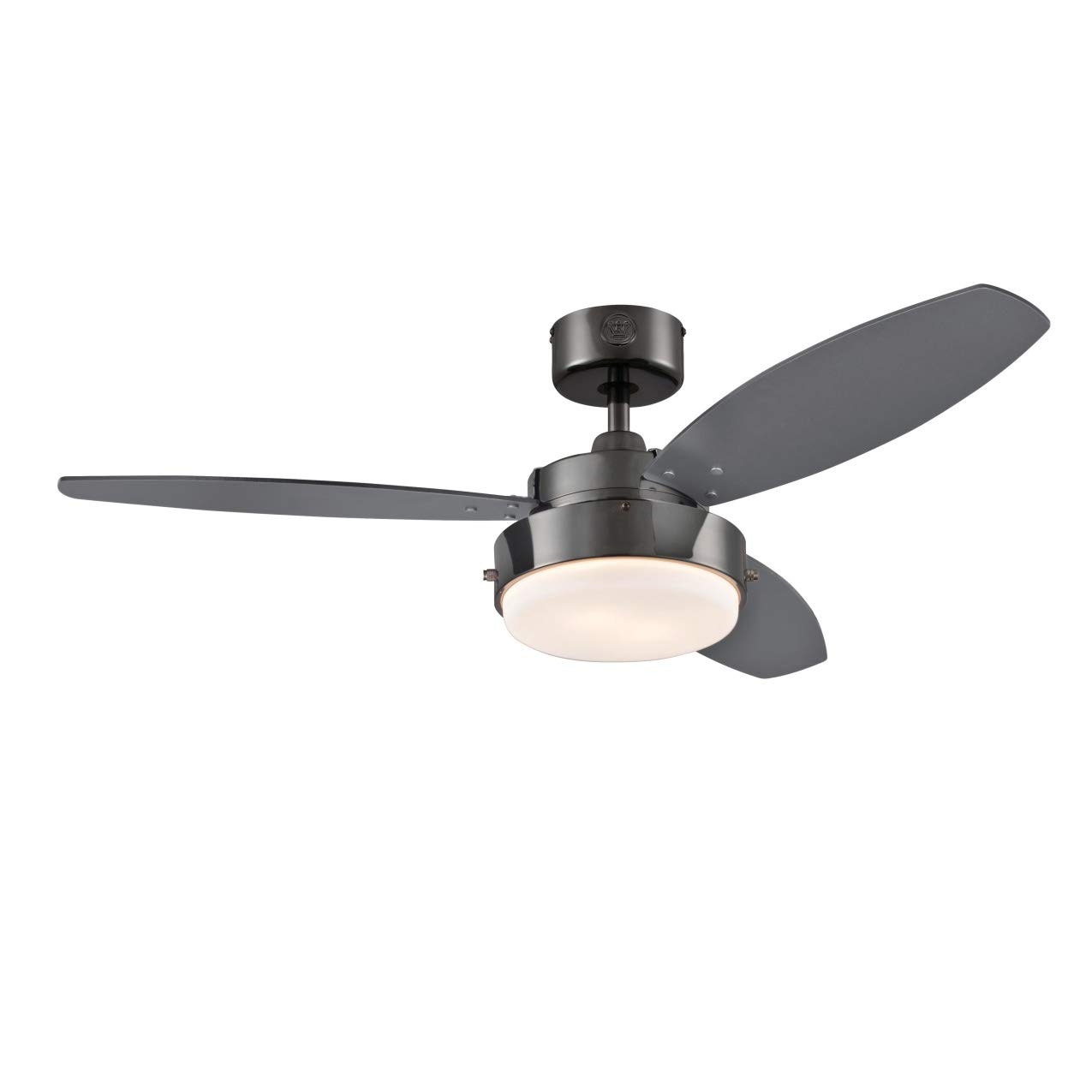 Westinghouse Lighting 78764 41-Inch 3-Blade Indoor Ceiling Fan with Opal Frosted Glass - Gun Metal Finish for Living Room, Bedroom & Office