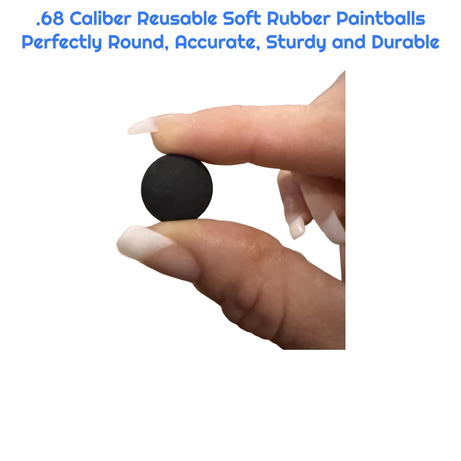 .43 Cal / .50 Cal / .68 Cal Reusable Rubber Training Balls for Paintball Guns | Durable Ammo for Target Practice & Scenario Games | Perfect for Outdoor Sports & Military Simulation Training