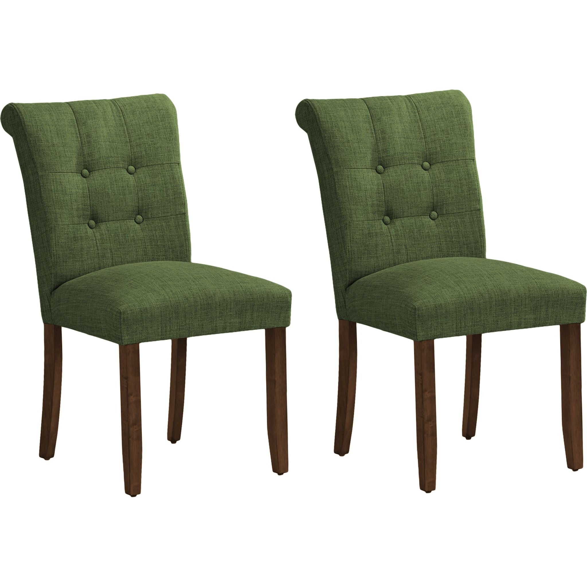 Modern Asher Dining Chairs Set of 2 - Mid Century Wooden Kitchen Chairs with Upholstered Seat - Perfect for Dining Room, Kitchen, Breakfast Nook & Home Office