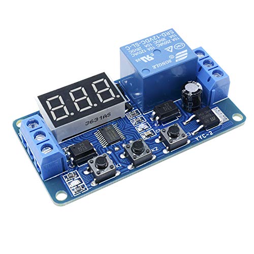 12V LED Digital Display Delay Relay Timer Module - Adjustable Cycle Control for Home Automation, DIY Projects & Smart Lighting Systems | Perfect for Lighting Control, Motor Timing & DIY Electronics
