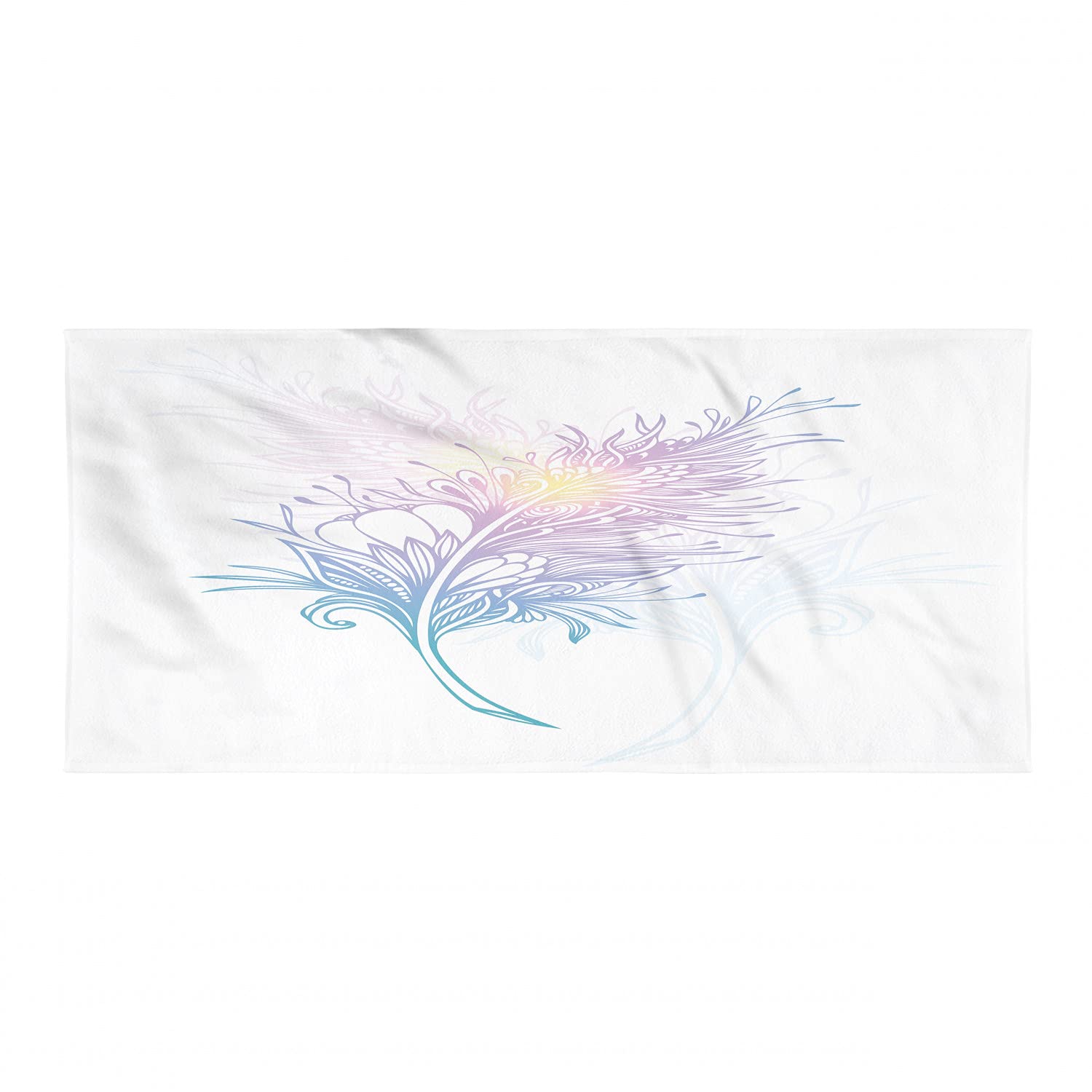 Ambesonne Feather Hiking Towel - Quick Dry Soft Lightweight Microfiber Camping Towel with Bohemian Colorful Silhouette Design - Perfect for Backpacking, Travel, Gym, Yoga & Outdoor Sports - Multicolor