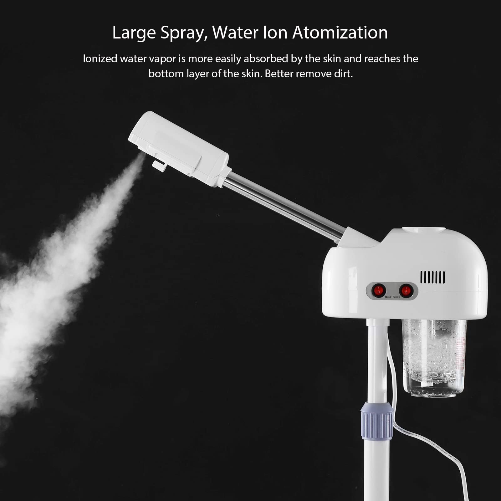 Professional Facial Steamer with Hot Mist & Ozone Function - Adjustable Height Home & Salon Skin Care Device for Deep Cleansing, Hydration & Spa Relaxation | Perfect for Acne Treatment, Blackhead Removal & Facial Rejuvenation