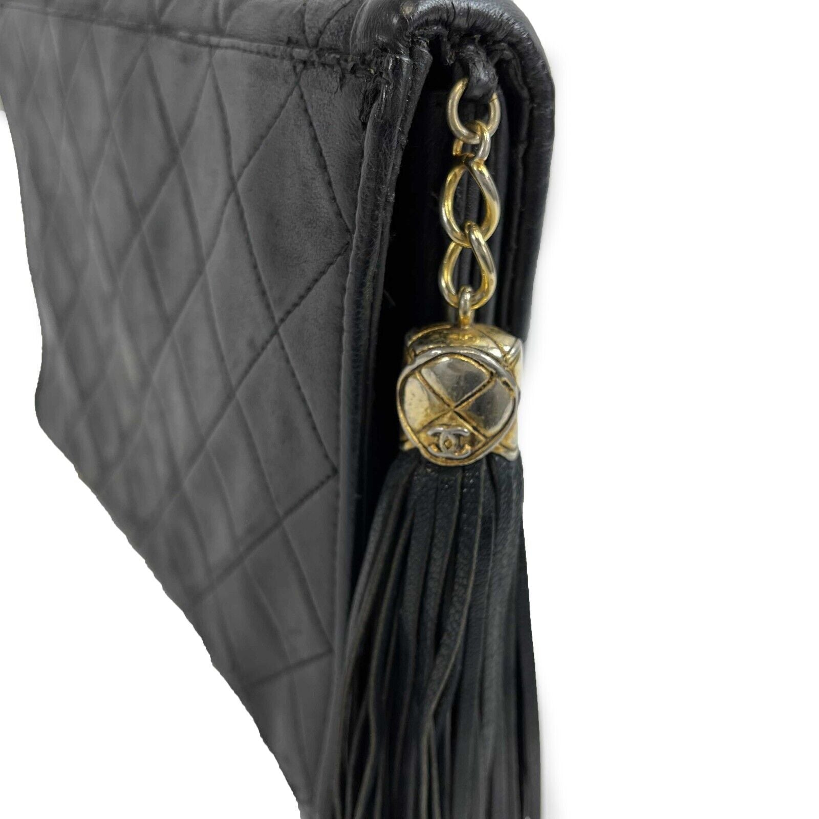 Vintage Chanel Black Leather Double Flap Crossbody Bag with Tassel - Classic Luxury Shoulder Bag for Women, Perfect for Date Night & Evening Events