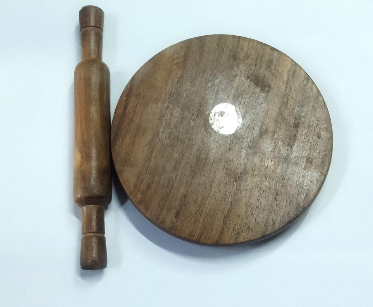 Best Wooden Roti Roller & Rolling Pin Board for Kids - Safe Chapati Maker for Toddlers 3+ Years - Perfect for Pretend Play & Learning to Cook