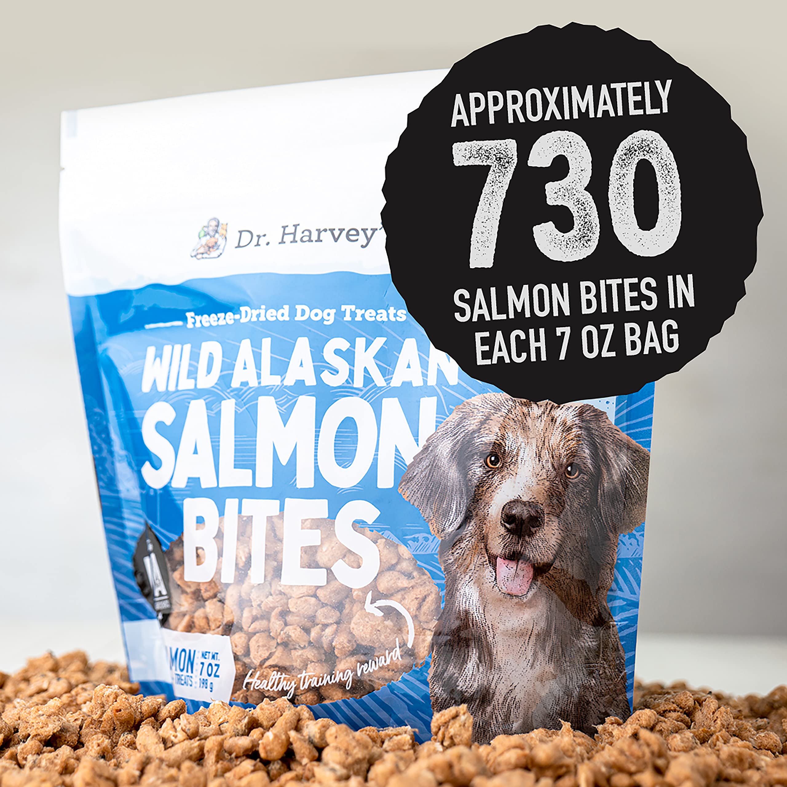 Premium Freeze-Dried Wild Alaskan Salmon Dog Treats - All-Natural Training Rewards with Real Salmon Meat - 7oz Pack of 3 - Perfect for Obedience Training & Healthy Snacking