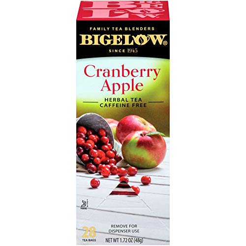 Bigelow Cranberry Apple Herbal Tea - 28 Tea Bags Box | Antioxidant Rich, Caffeine-Free, Perfect for Relaxation & Afternoon Tea Time