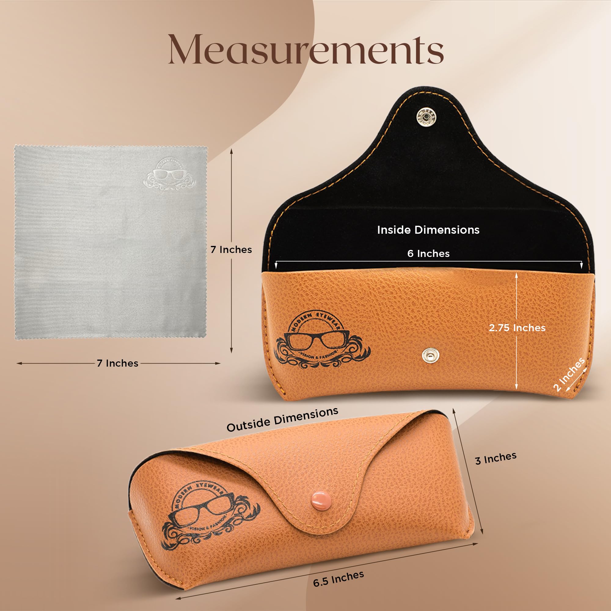 Leather Glasses Case Slim Portable Sunglasses Holder for Men & Women - Perfect for Travel, Office & Daily Use