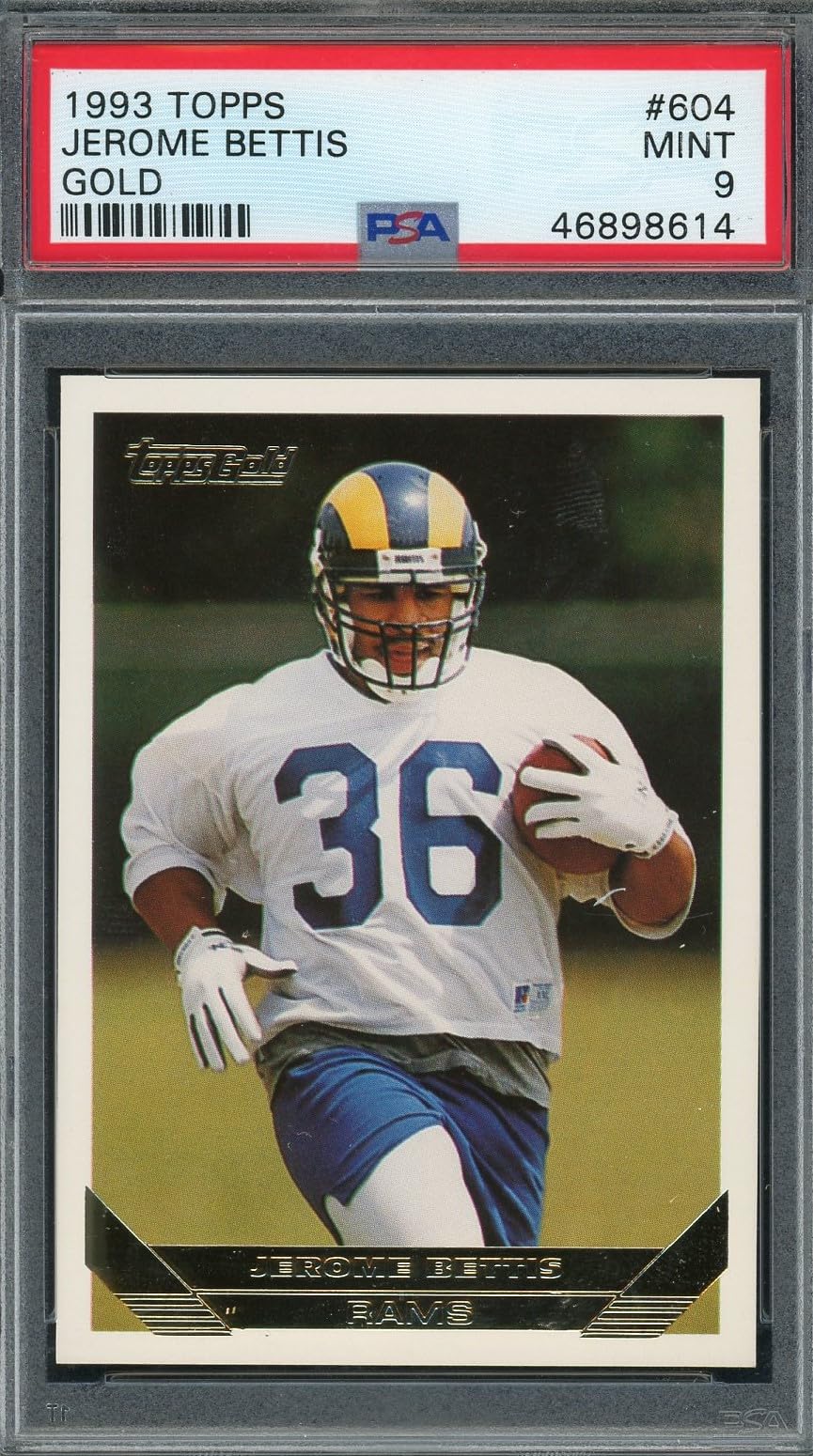1993 Topps Gold Jerome Bettis Rookie Card #604 PSA 9 - Rare Football Collectible for Sports Memorabilia & Investment