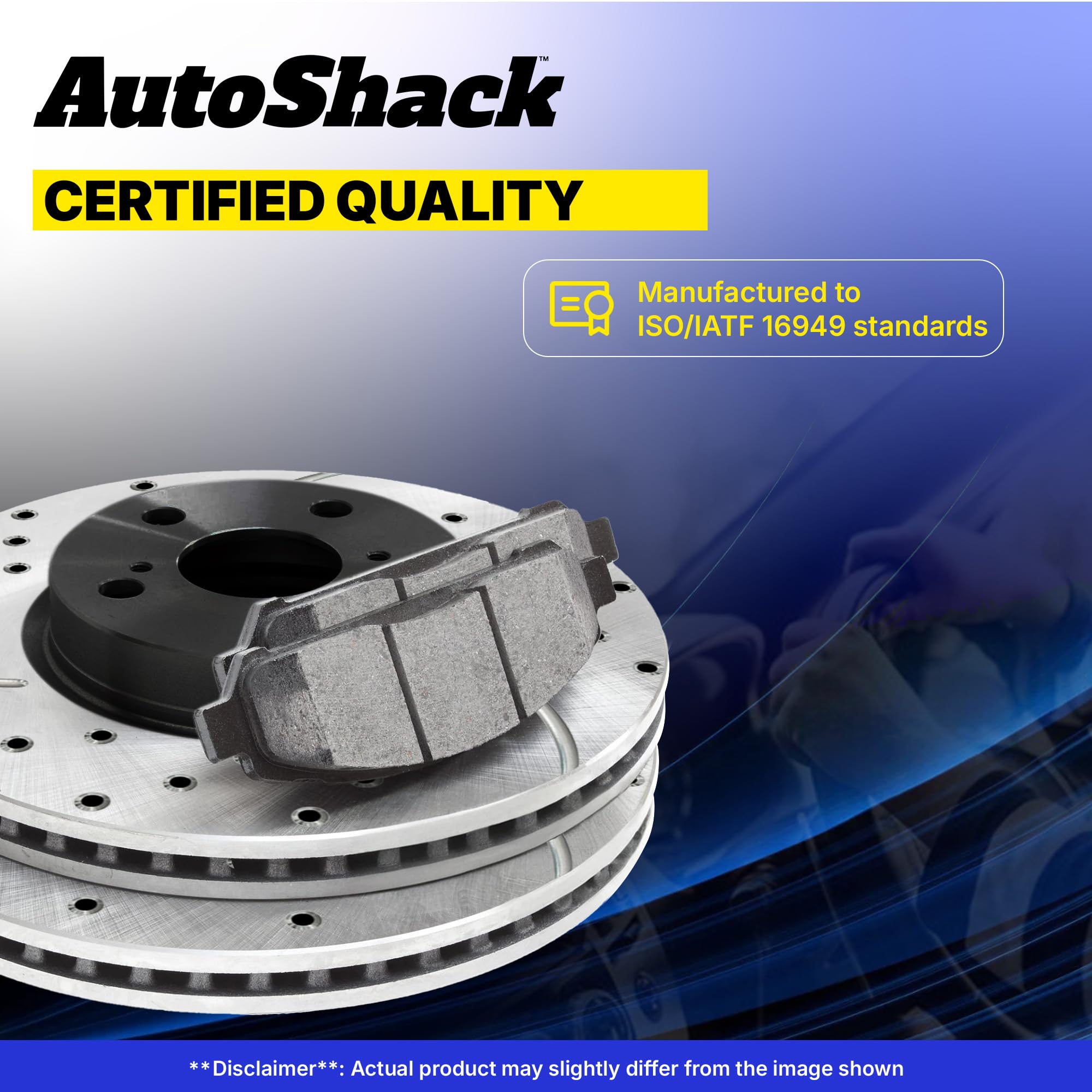 High-Performance AutoShack Drilled & Slotted Brake Rotors with Ceramic Pads - Front & Rear Brake Kit for Dodge Charger 2009-2014, Challenger 2005-2014, Chrysler 300 - SCD1057PR63025 | Enhanced Stopping Power for Street & Track Racing