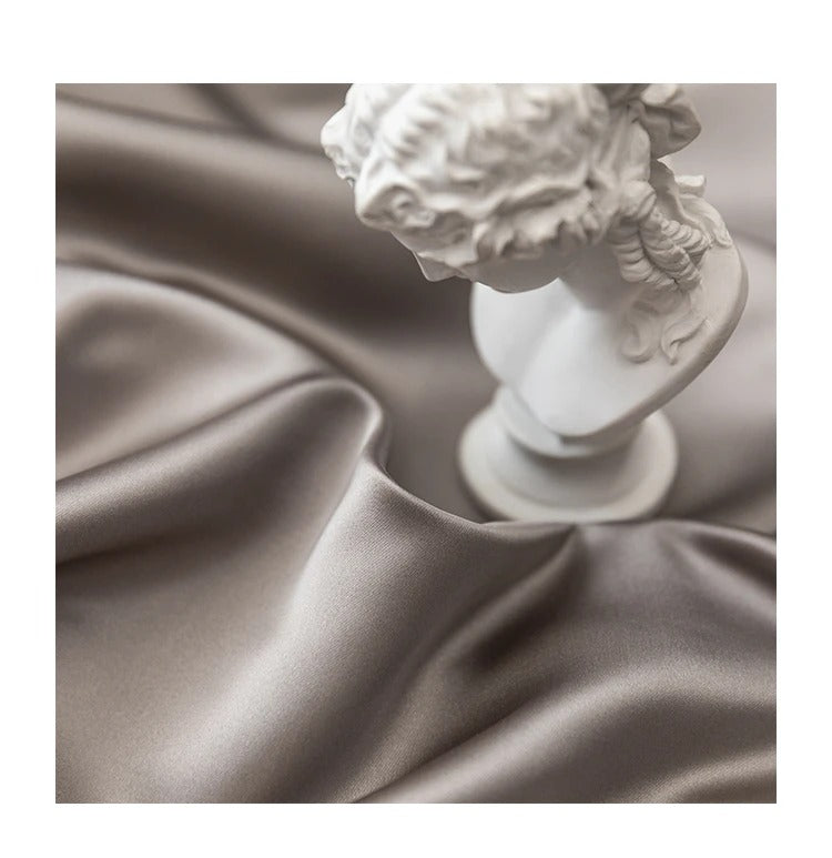 Elegant Homespun Faux Silk Plain Curtains in Pale Silver - Light Filtering Window Drapes for Living Room & Bedroom