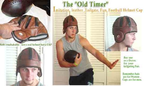 Old Timer Crushable Leather Football Cap - Vintage Adjustable Baseball Hat for Men - Perfect for Outdoor Sports, Hiking & Casual Wear